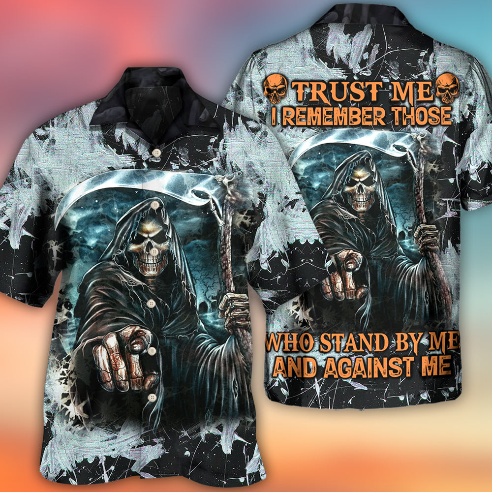 Skull Dark Death Scythe - Hawaiian Shirt - Owl Ohh