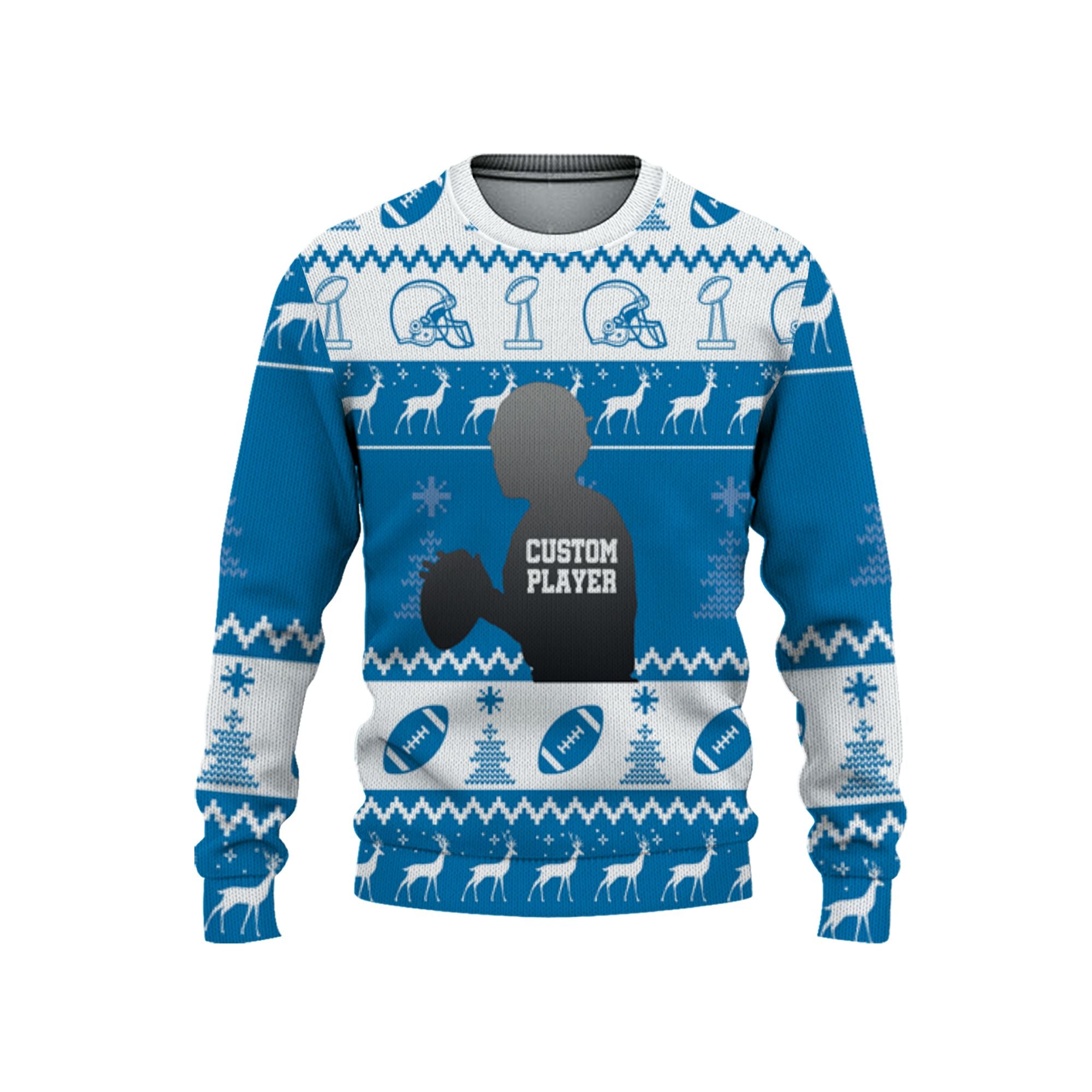customized-player-american-football-ugly-christmas-sweater-blue-and-white-detroit-vdd40-4694