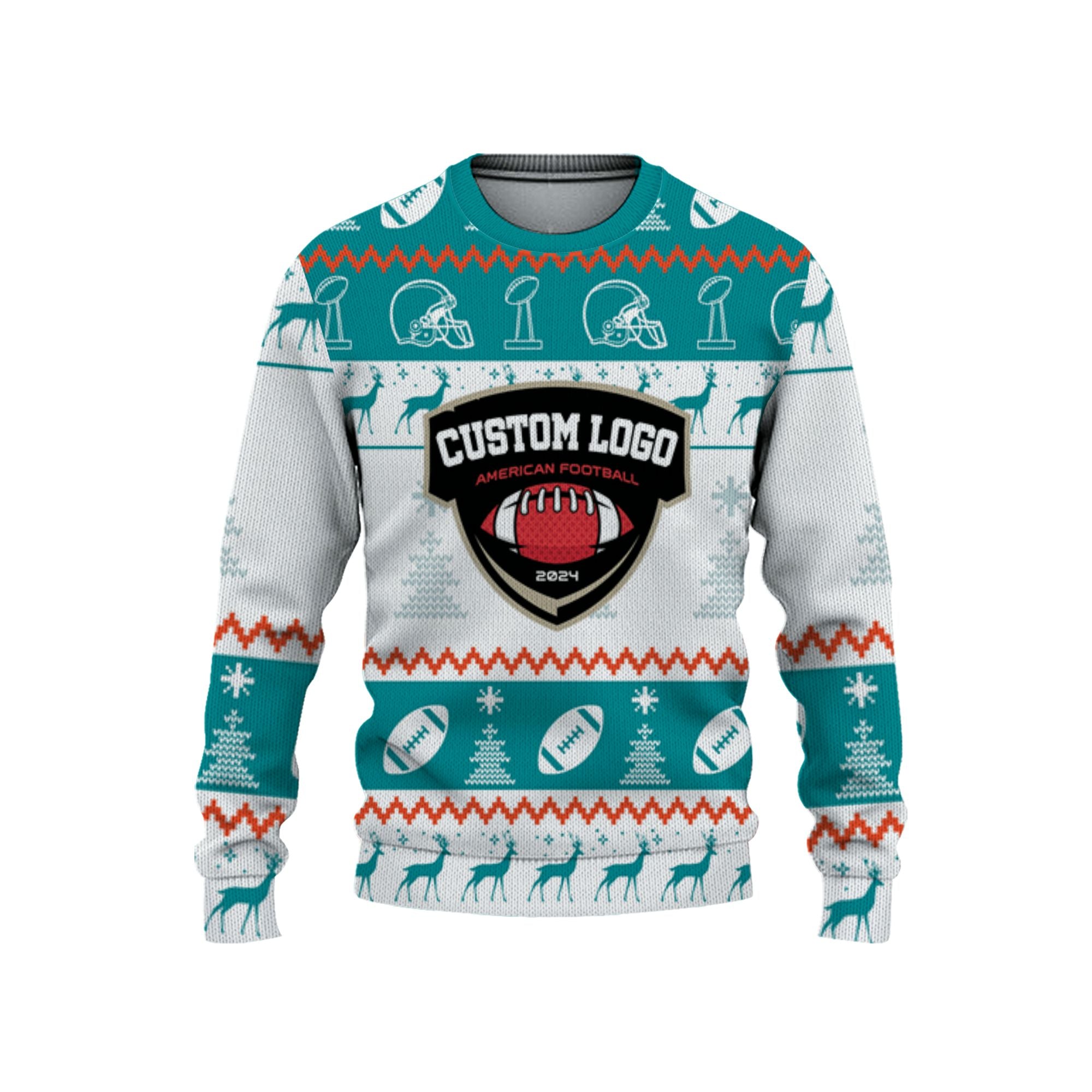customized-your-team-american-football-ugly-christmas-sweater-aqua-blue-and-white-miami-vdd39-2306