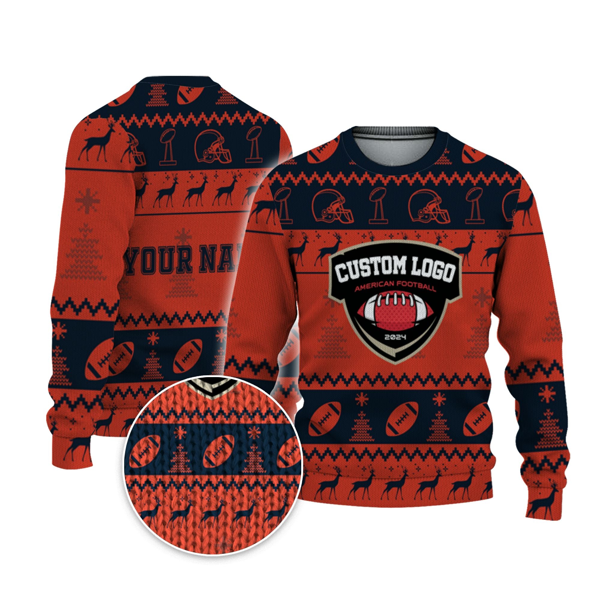 customized-your-team-american-football-ugly-christmas-sweater-navy-and-orange-chicago-vdd39-5523