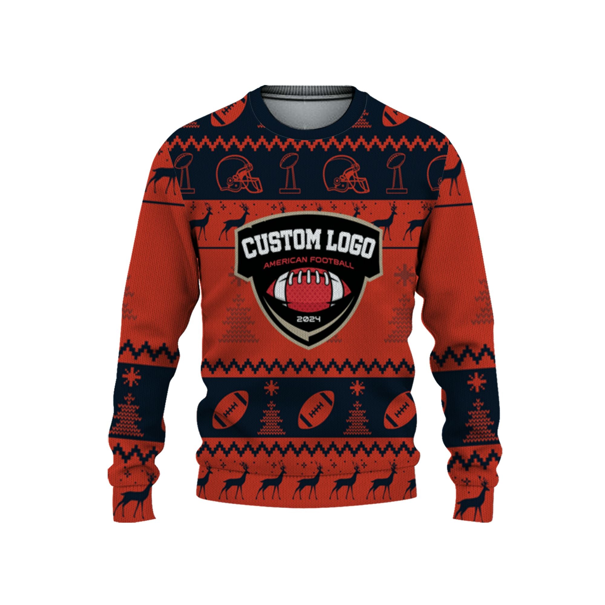 customized-your-team-american-football-ugly-christmas-sweater-navy-and-orange-chicago-vdd39-5523