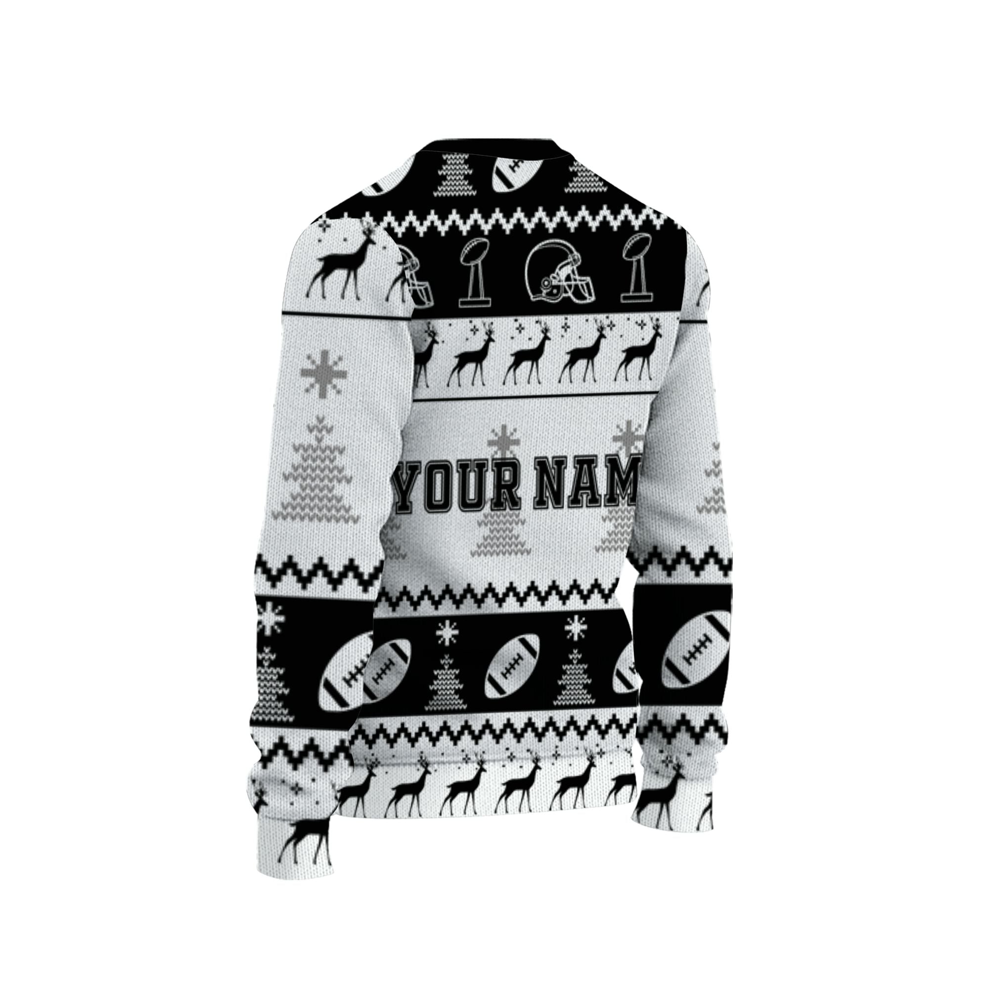 customized-your-team-american-football-ugly-christmas-sweater-black-and-white-las-vegas-vdd39-9395