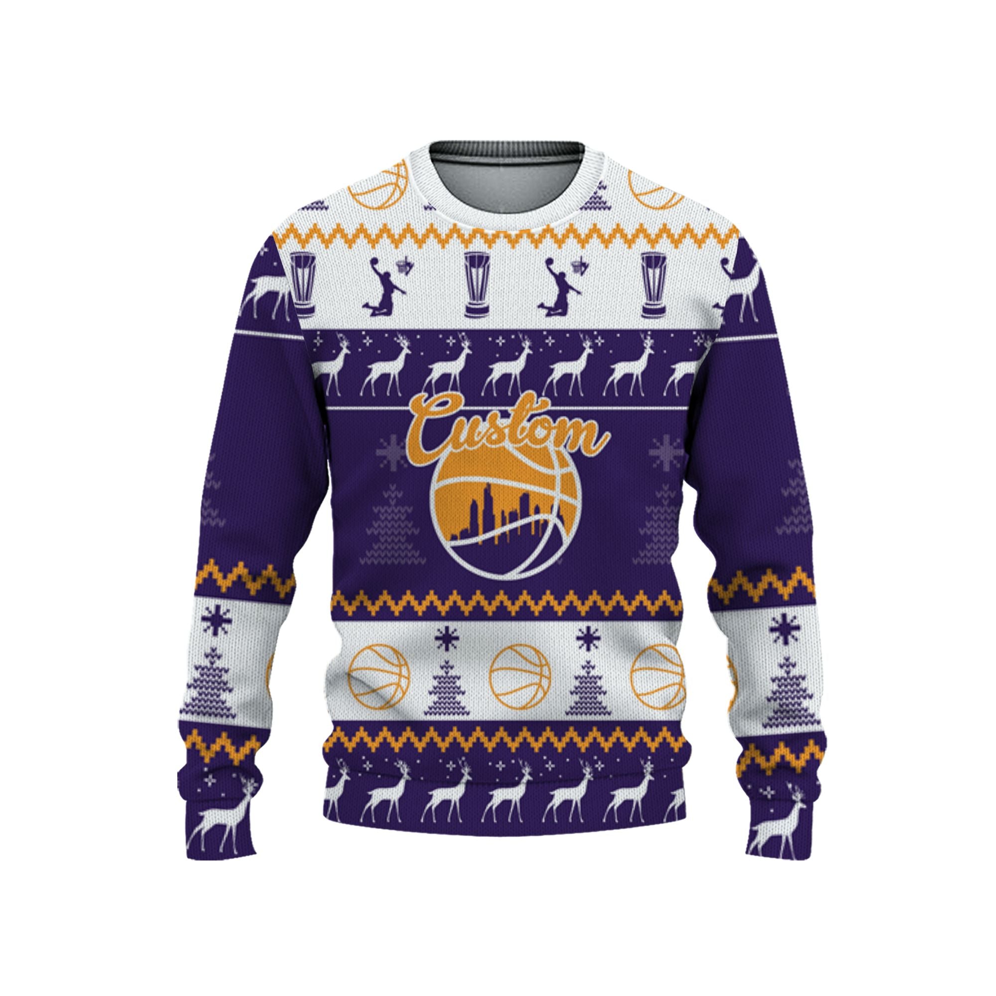 customized-your-team-basketball-ugly-christmas-sweater-purple-yellow-and-white-phoenix-vdd37-2204