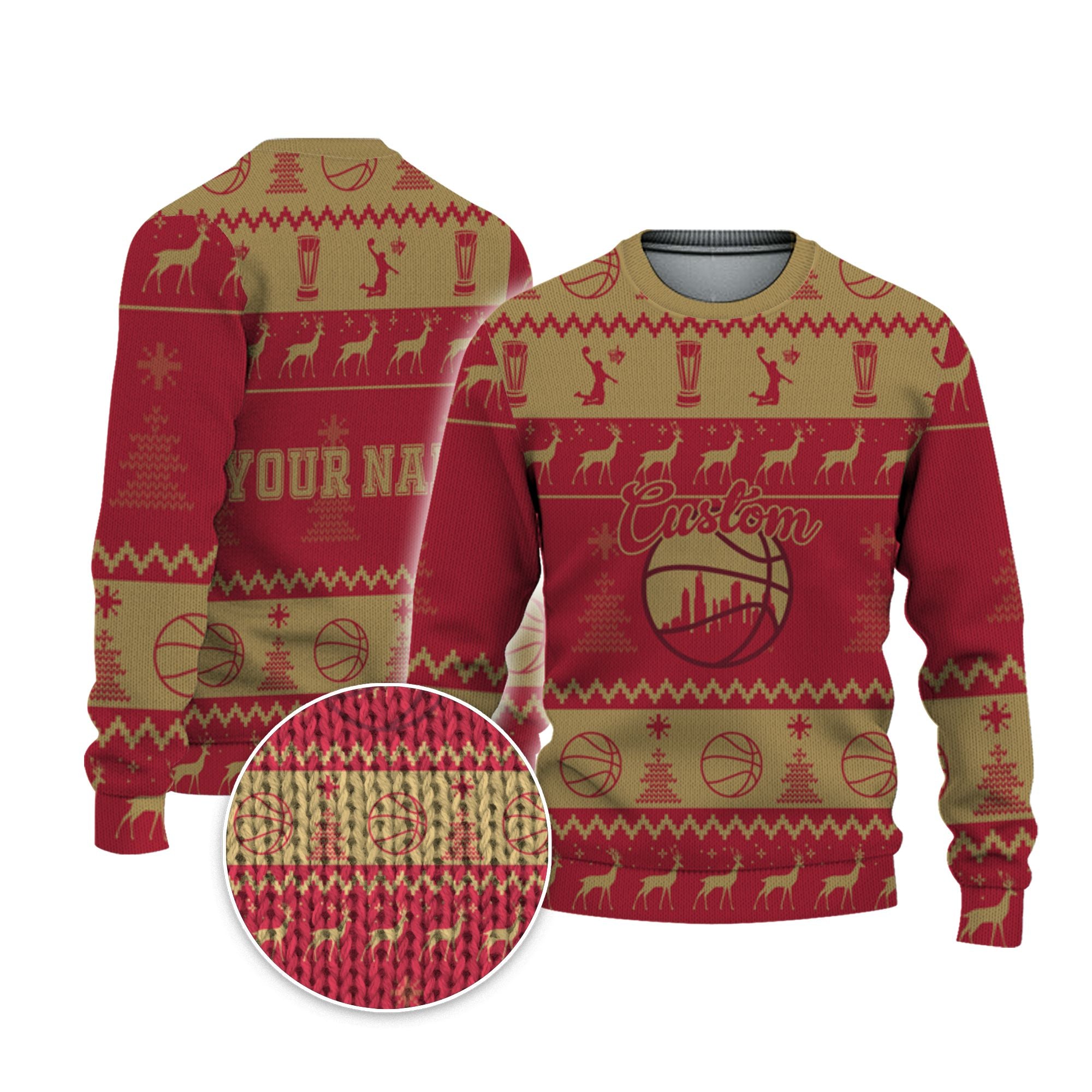 customized-your-team-basketball-ugly-christmas-sweater-red-and-gold-cleveland-vdd37-8357