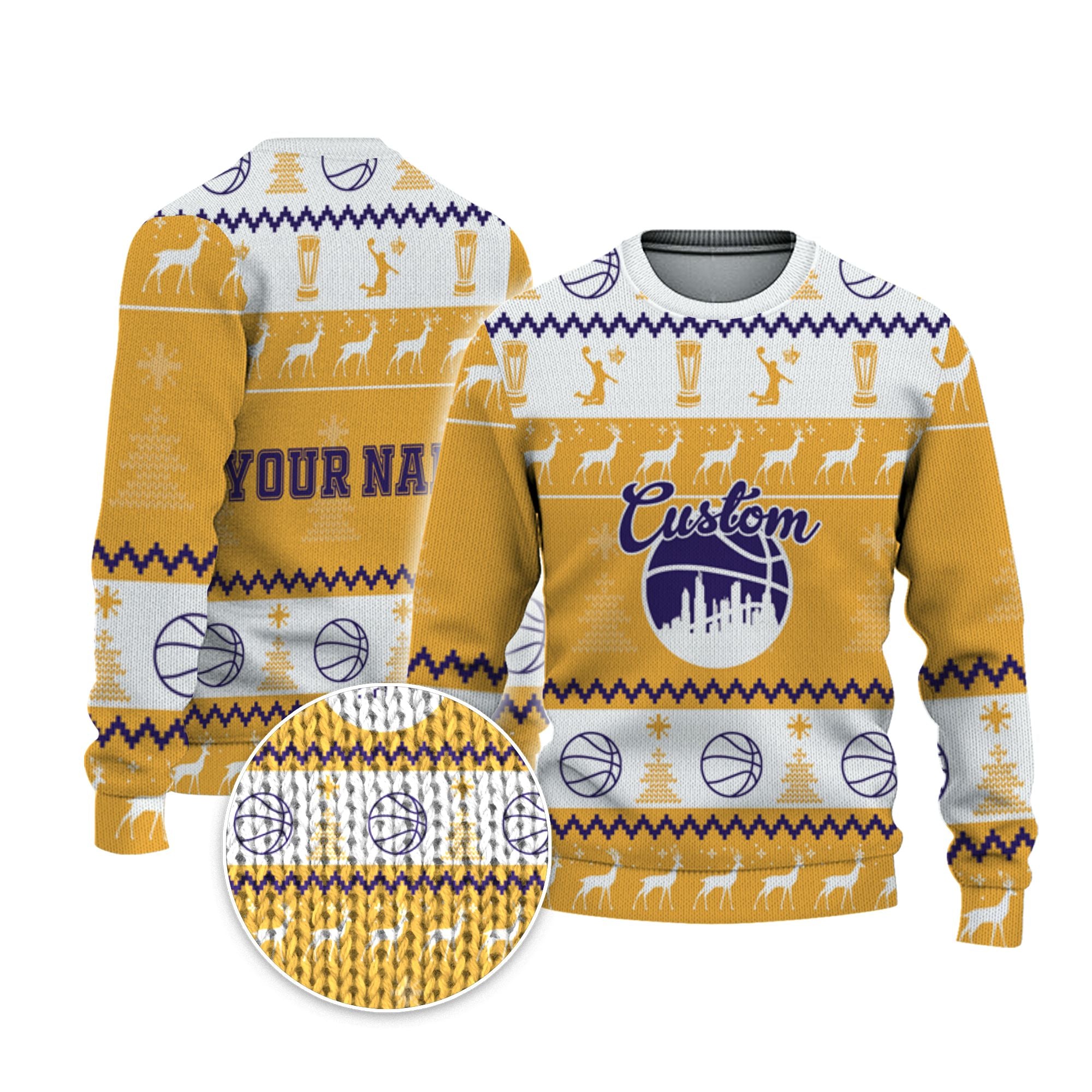 customized-your-team-basketball-ugly-christmas-sweater-yellow-purple-and-white-los-angeles-vdd37-2394