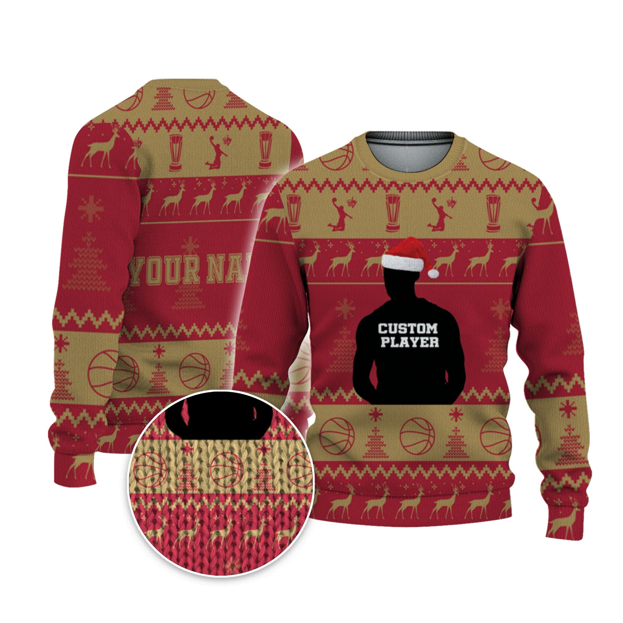 customized-player-basketball-ugly-christmas-sweater-red-and-gold-cleveland-vdd37-1552