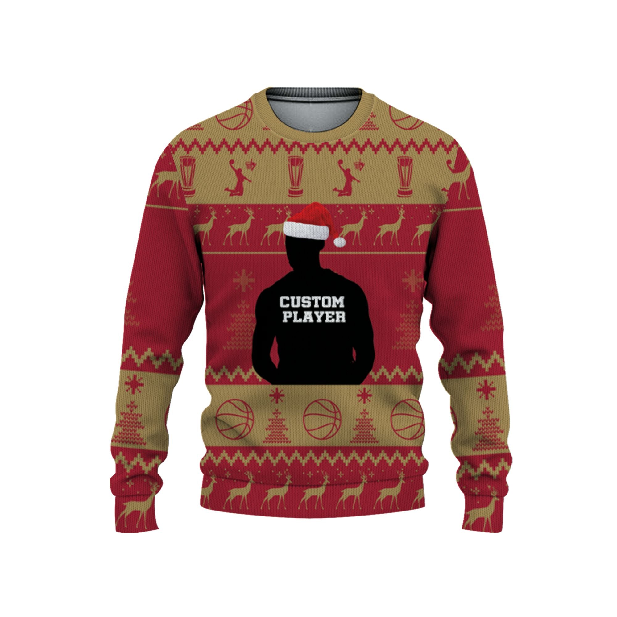 customized-player-basketball-ugly-christmas-sweater-red-and-gold-cleveland-vdd37-1552