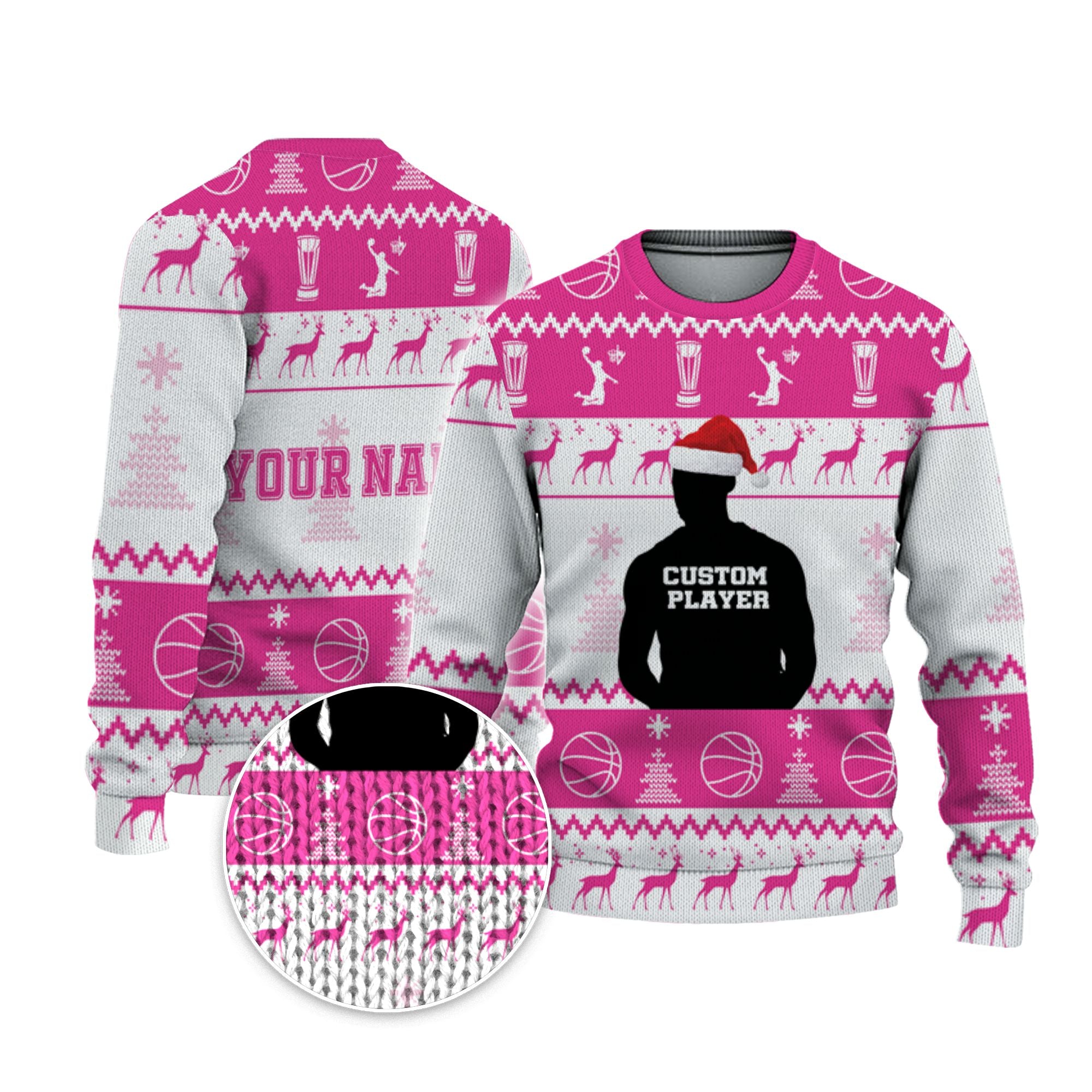 customized-player-basketball-ugly-christmas-sweater-pink-and-white-vdd37-2554