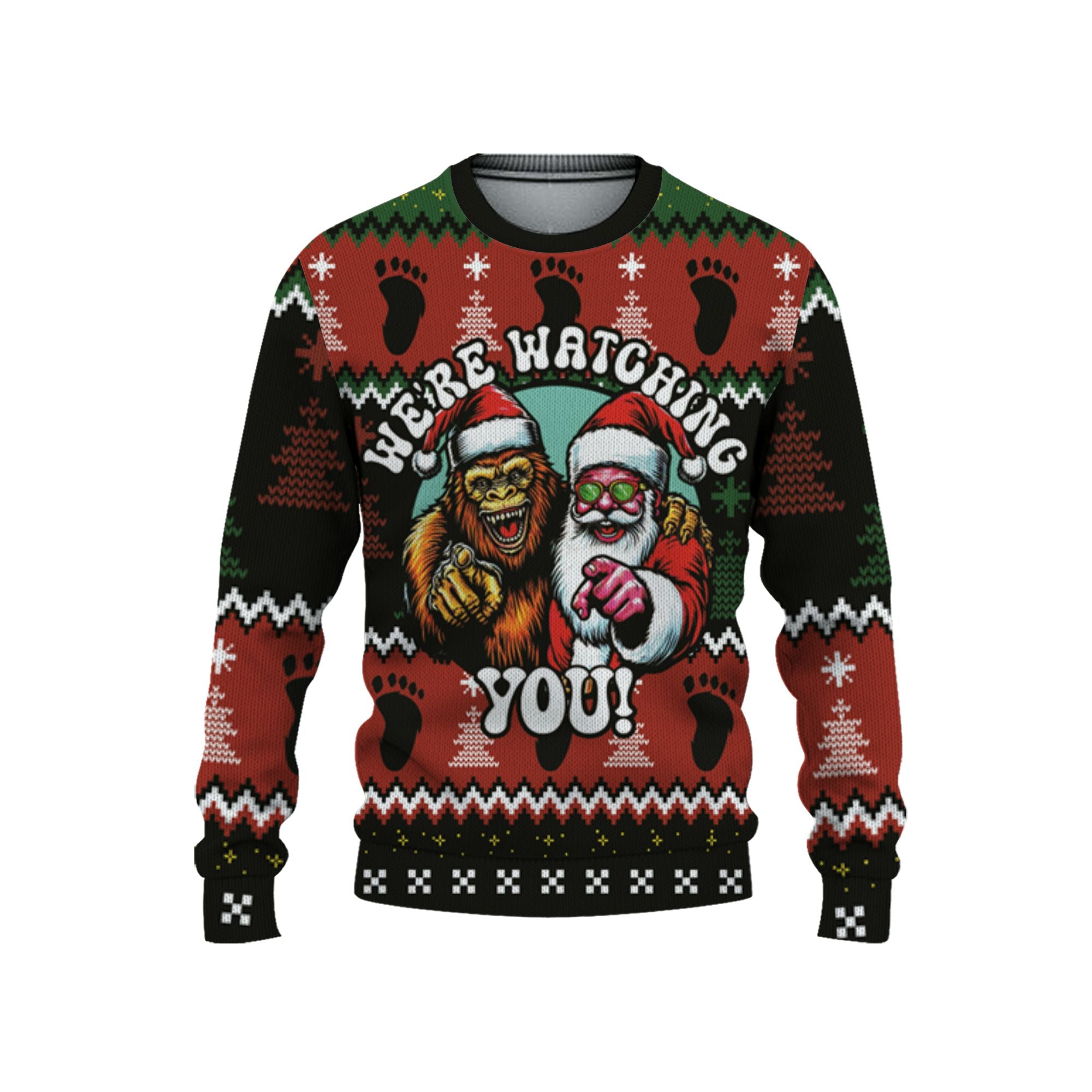 custom-christmas-funny-santa-and-sasquatch-ugly-sweater-tka90-6835