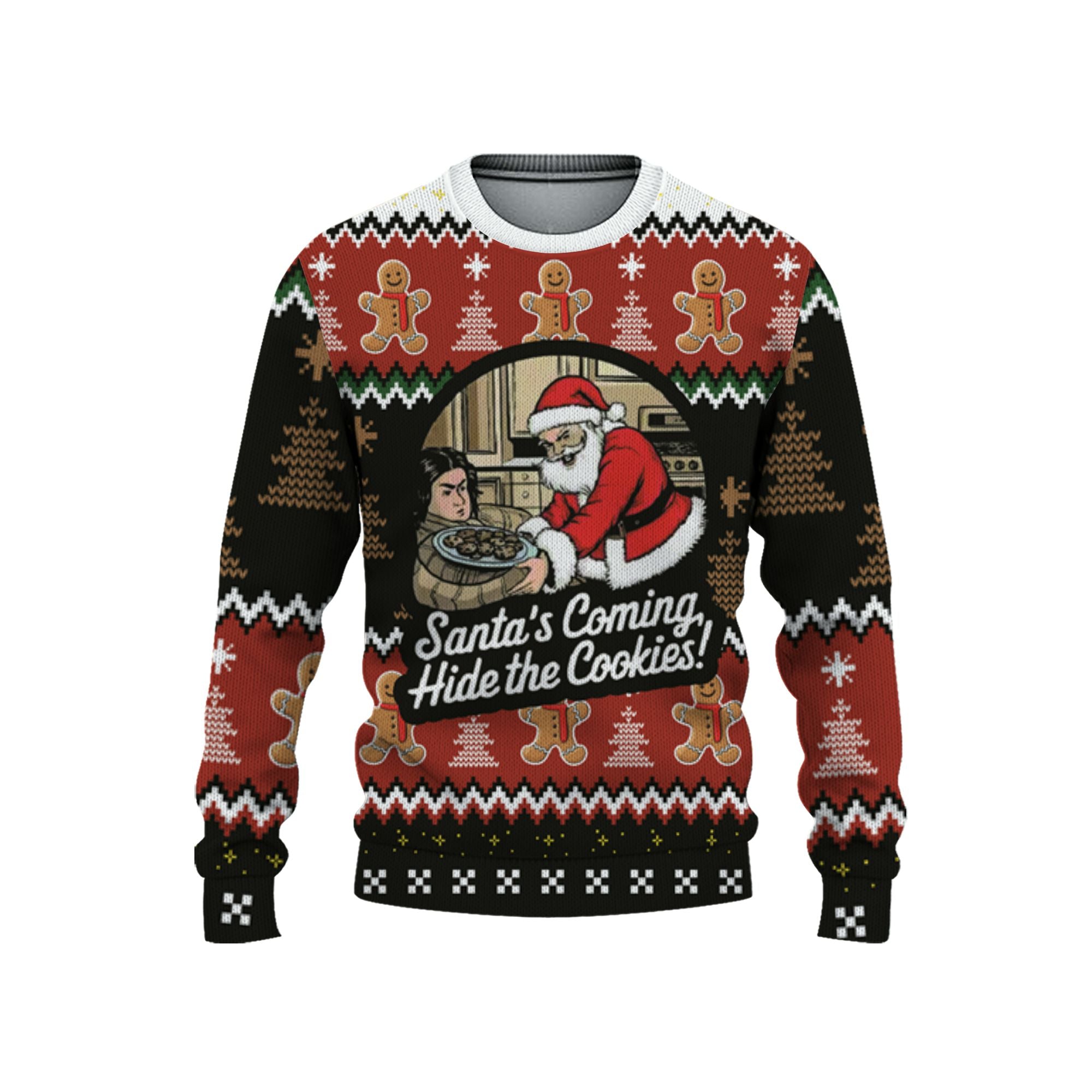 custom-christmas-funny-hide-cookies-ugly-sweater-santa-coming-tka95-2854
