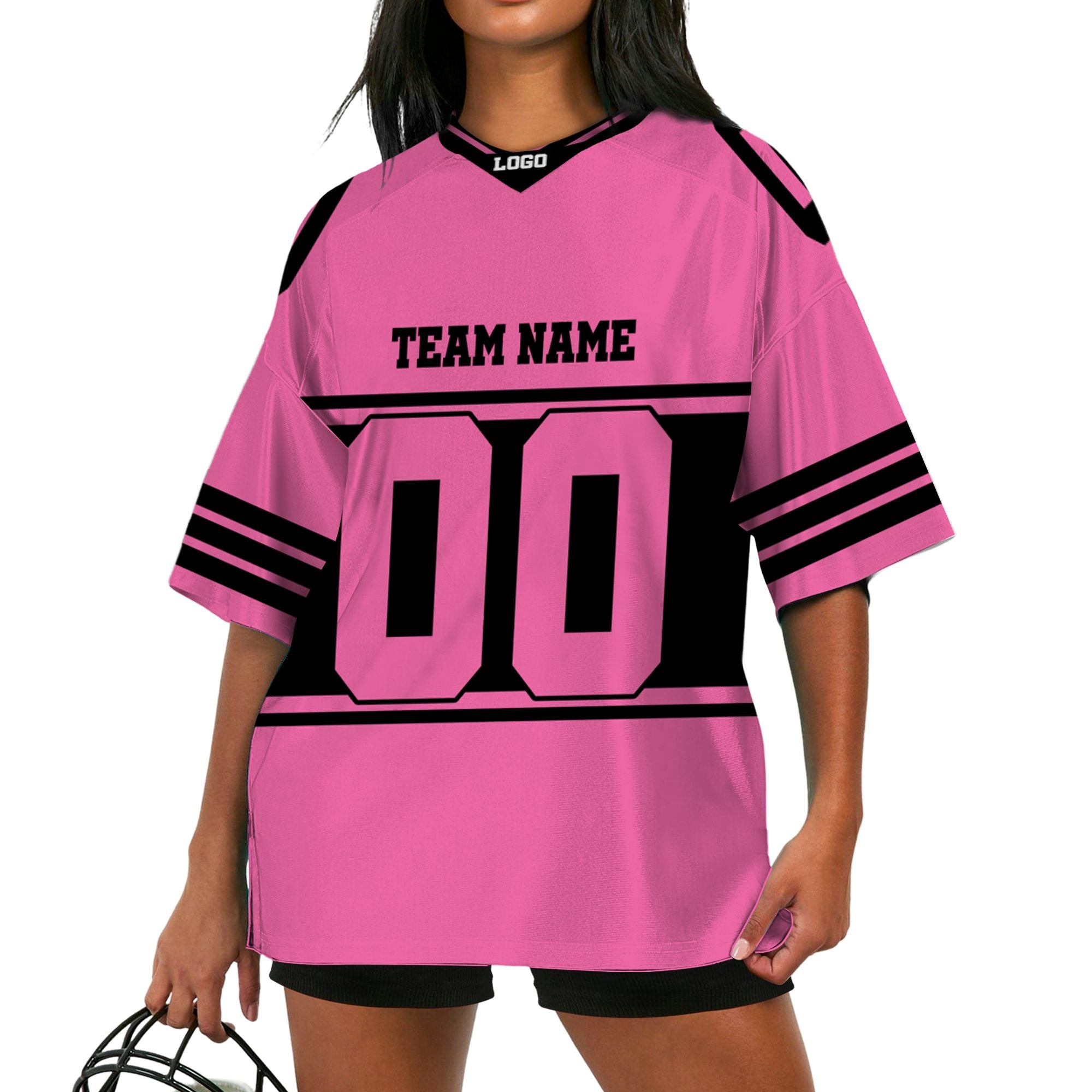 personalized-team-name-nuber-football-jersey-horizontal-line-black-and-pink-vdd49-2888