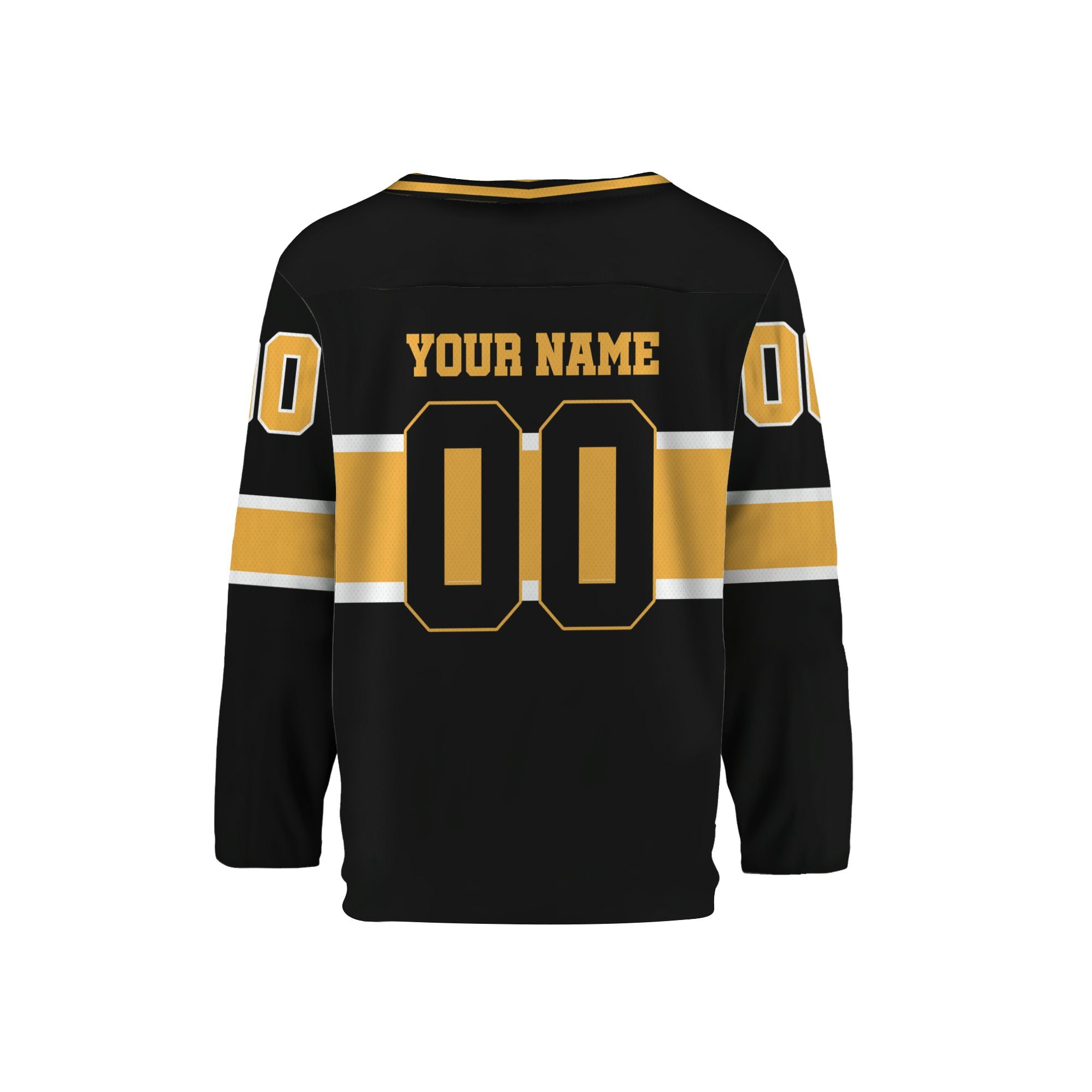personalized-team-name-number-hockey-jersey-horizontal-lines-black-gold-and-white-vdd53-7495