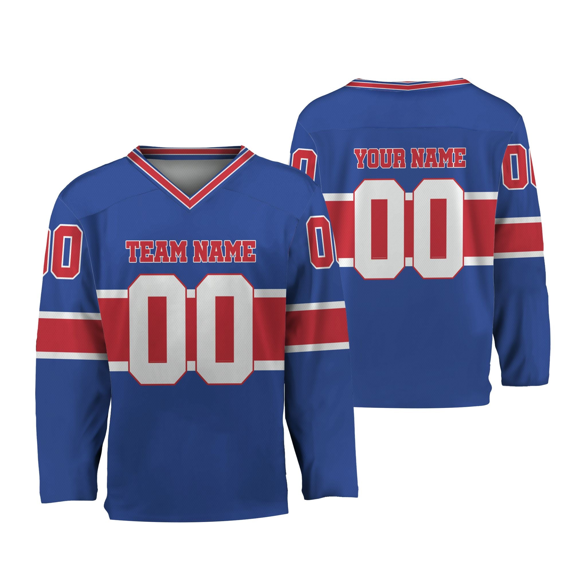 personalized-team-name-number-hockey-jersey-horizontal-lines-blue-red-and-white-vdd53-9406