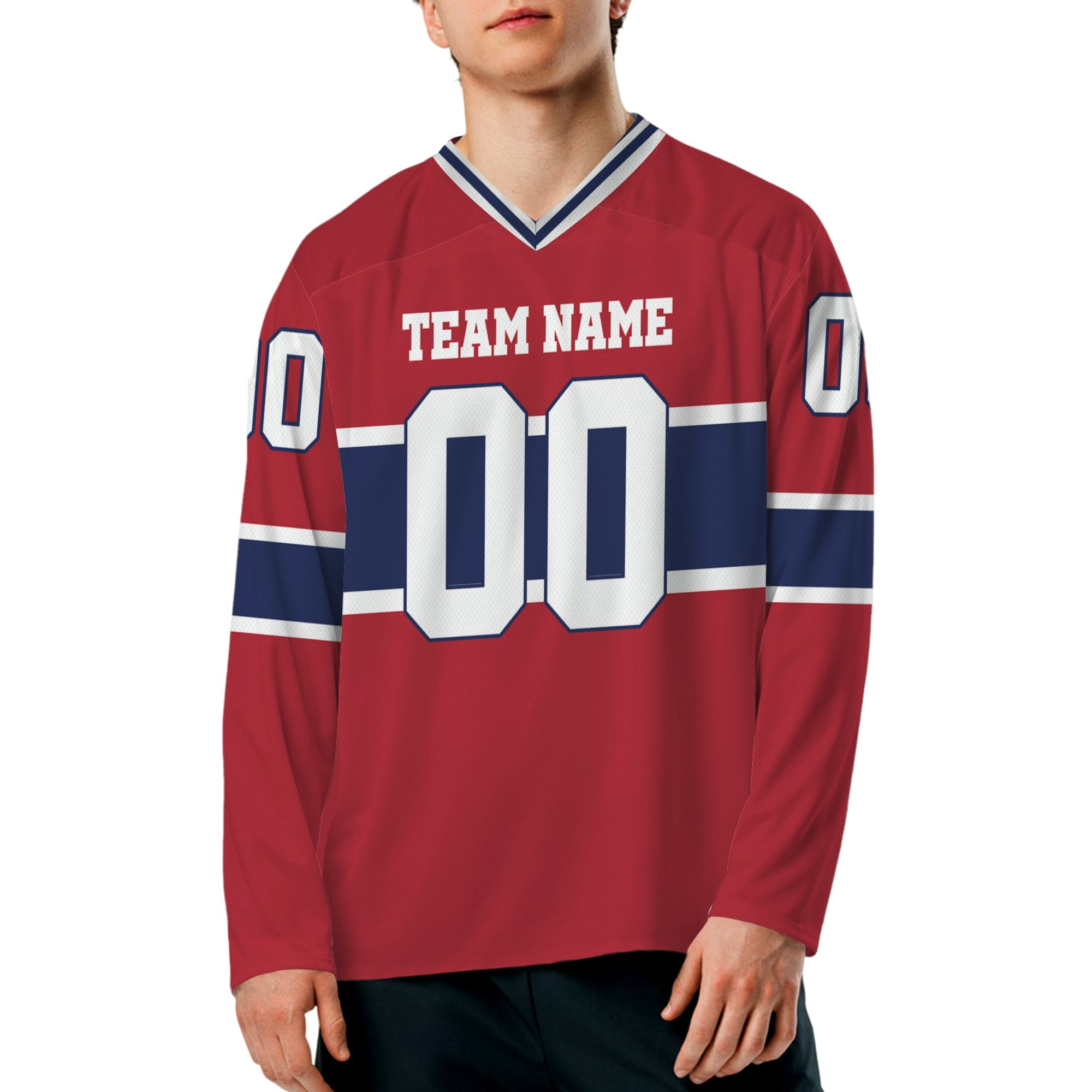 personalized-team-name-number-hockey-jersey-horizontal-lines-red-blue-and-white-vdd53-6445