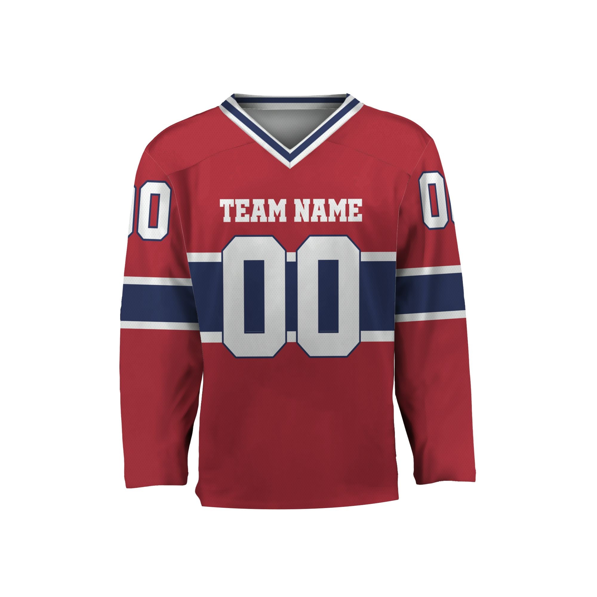 personalized-team-name-number-hockey-jersey-horizontal-lines-red-blue-and-white-vdd53-6445