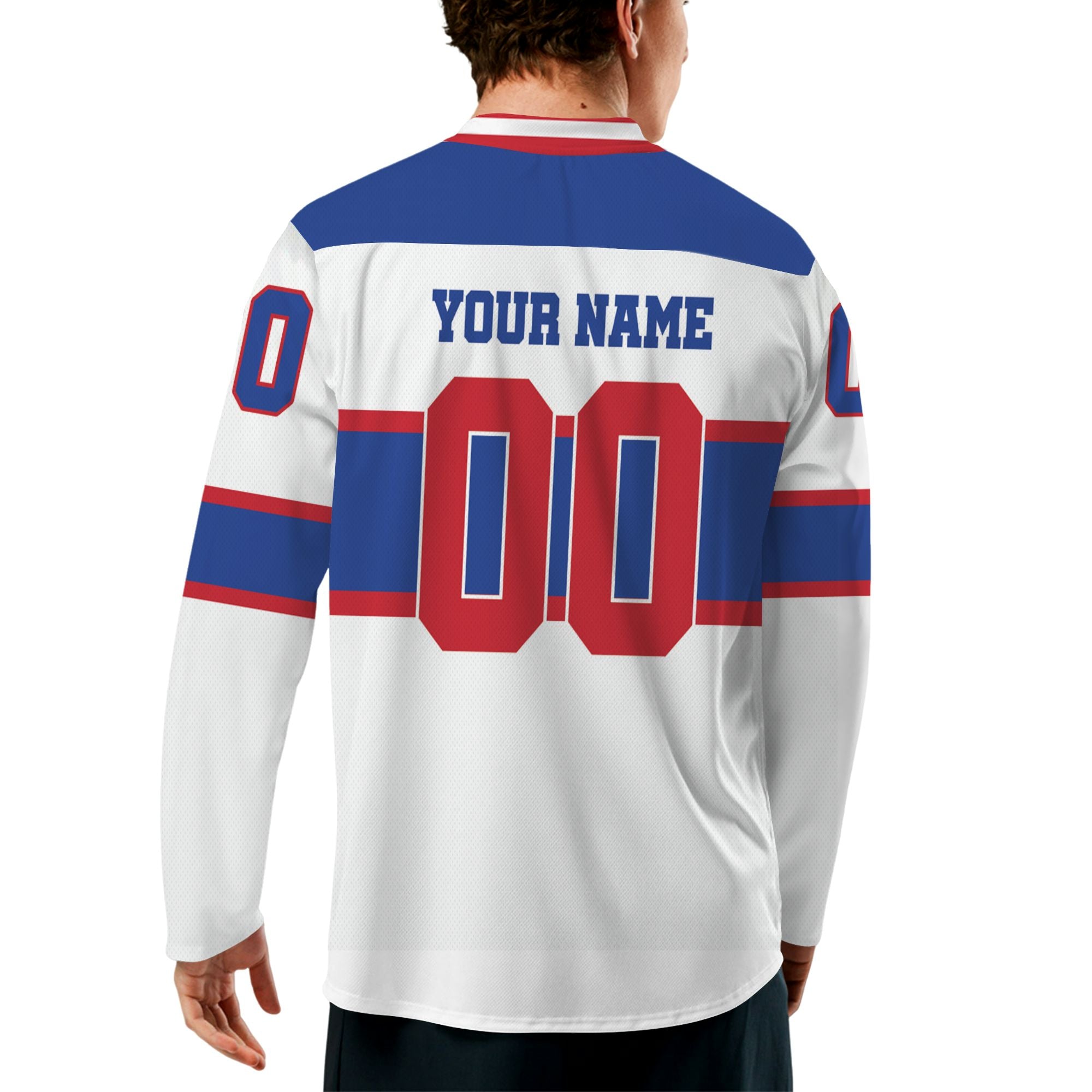personalized-team-name-number-hockey-jersey-horizontal-lines-white-blue-and-red-vdd54-2364