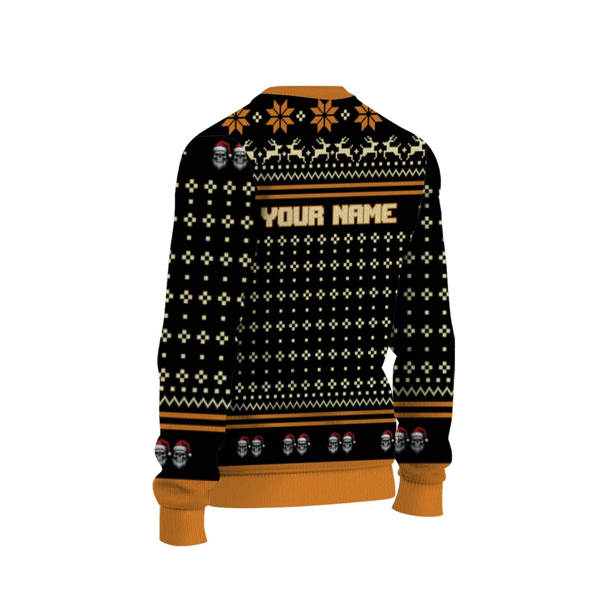 personalize-ugly-christmas-dancing-skeleton-orange-nda70-5862