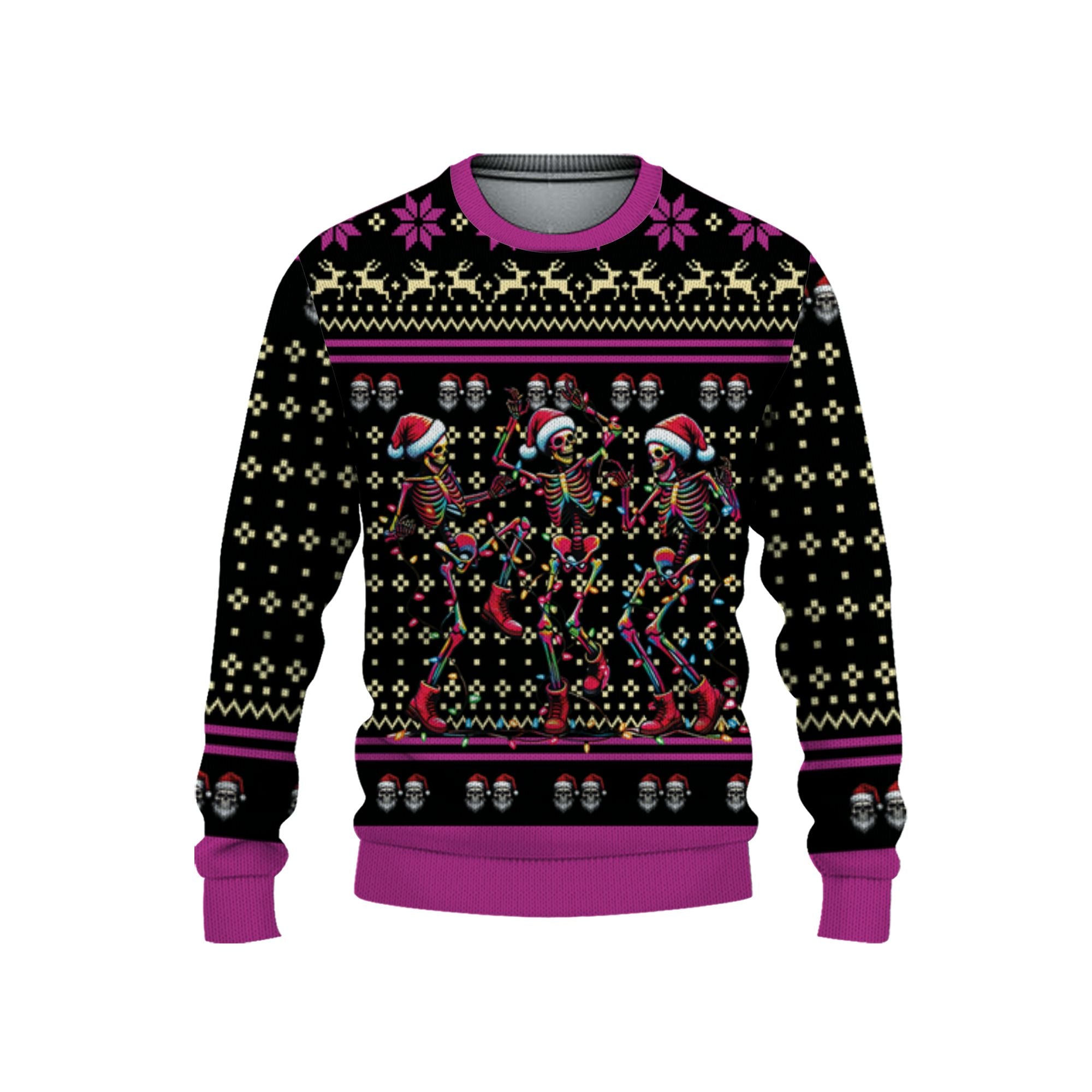 personalize-ugly-christmas-dancing-skeleton-pink-nda70-3918