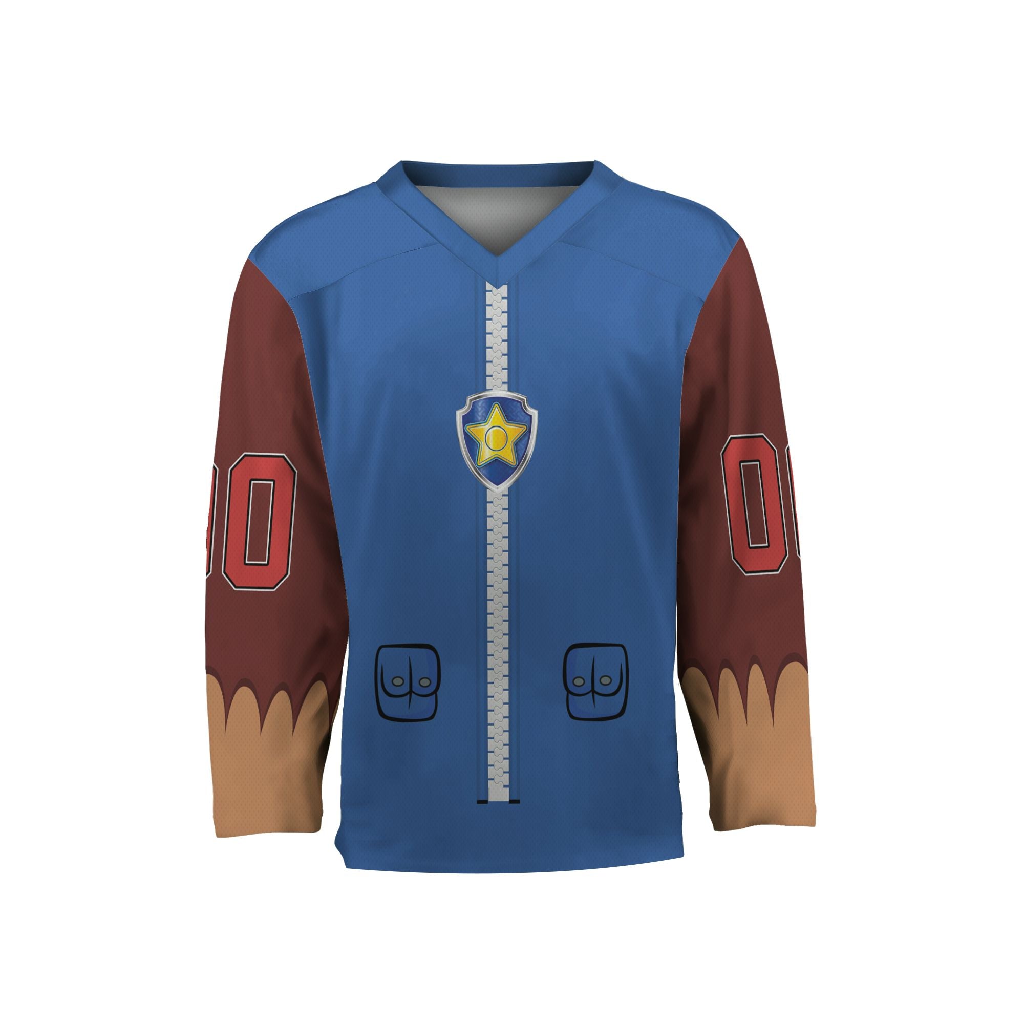 personalize-hockey-costume-suit-dog-paw-blue-nda99-9907