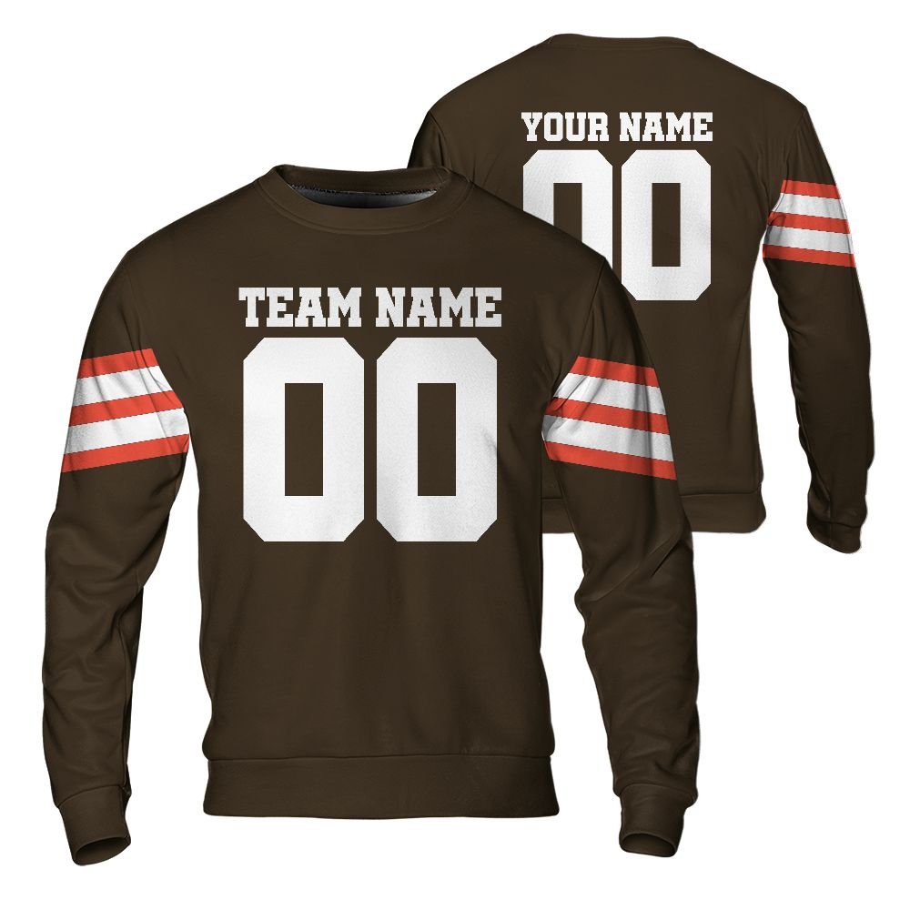 personalized-name-and-number-brown-football-hoddie-sweater-trendy-fan-gift-brown-and-orange-clb-vdd92-8995