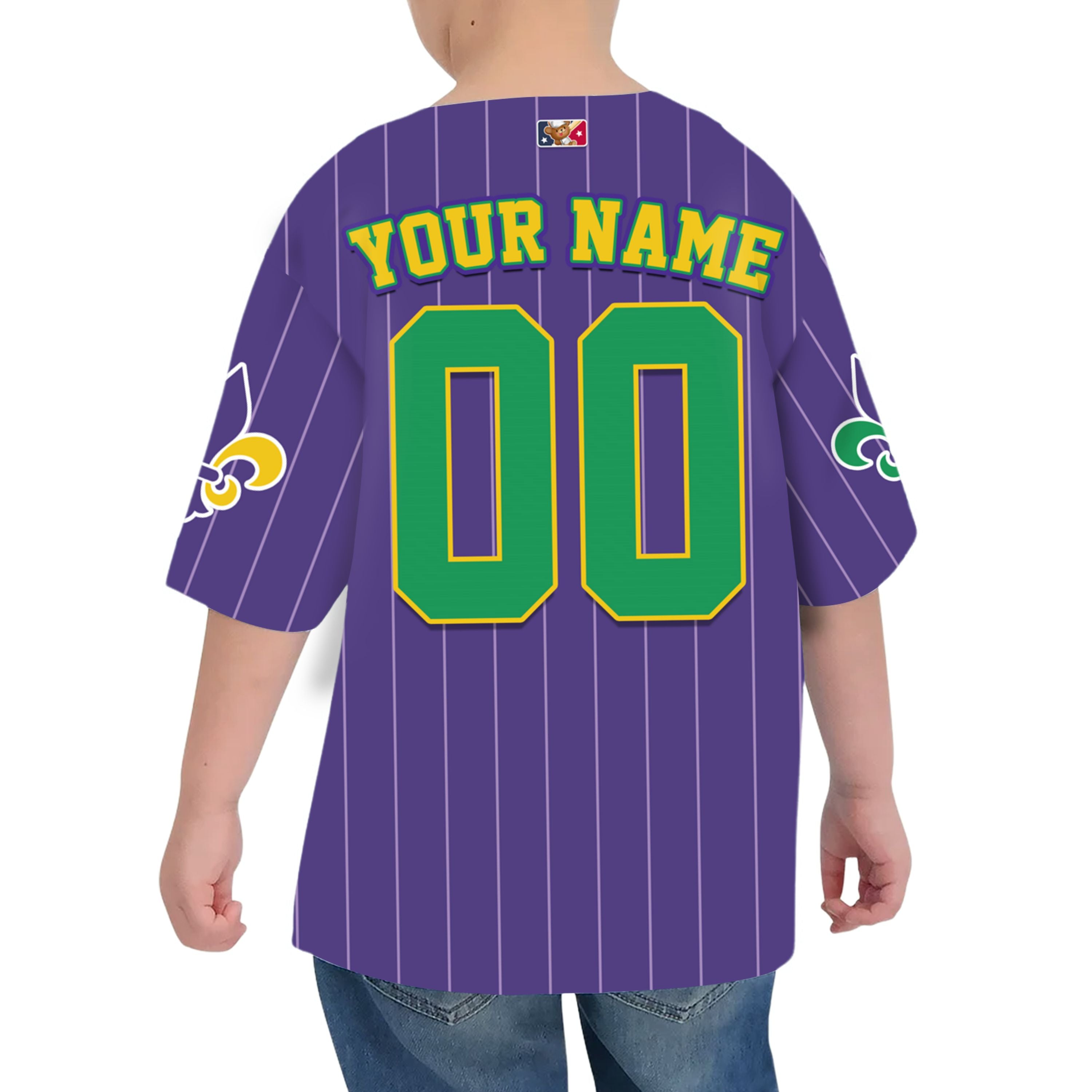 Custom Tkb40 Purple Stripe Kid Baseball Jersey