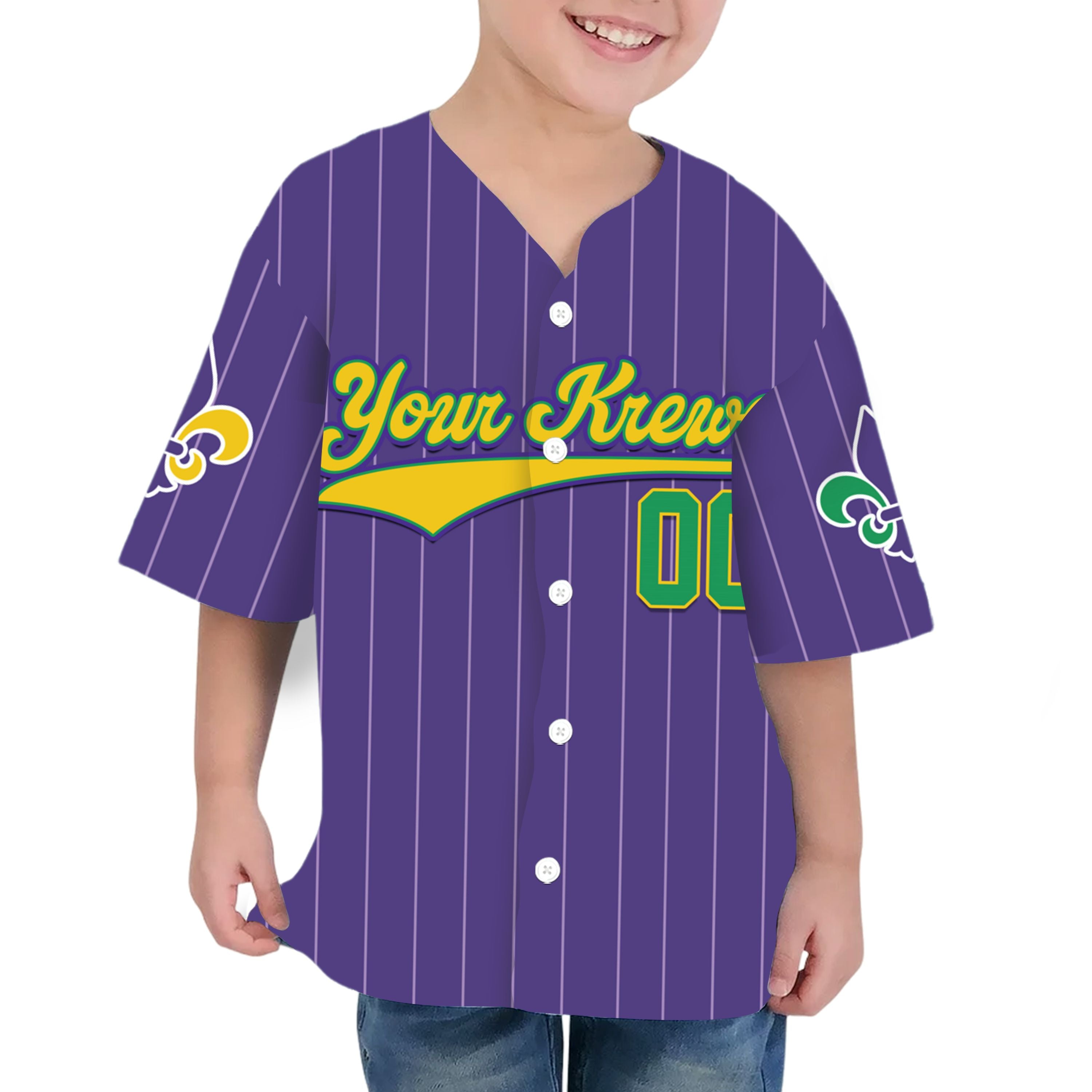 Custom Tkb40 Purple Stripe Kid Baseball Jersey