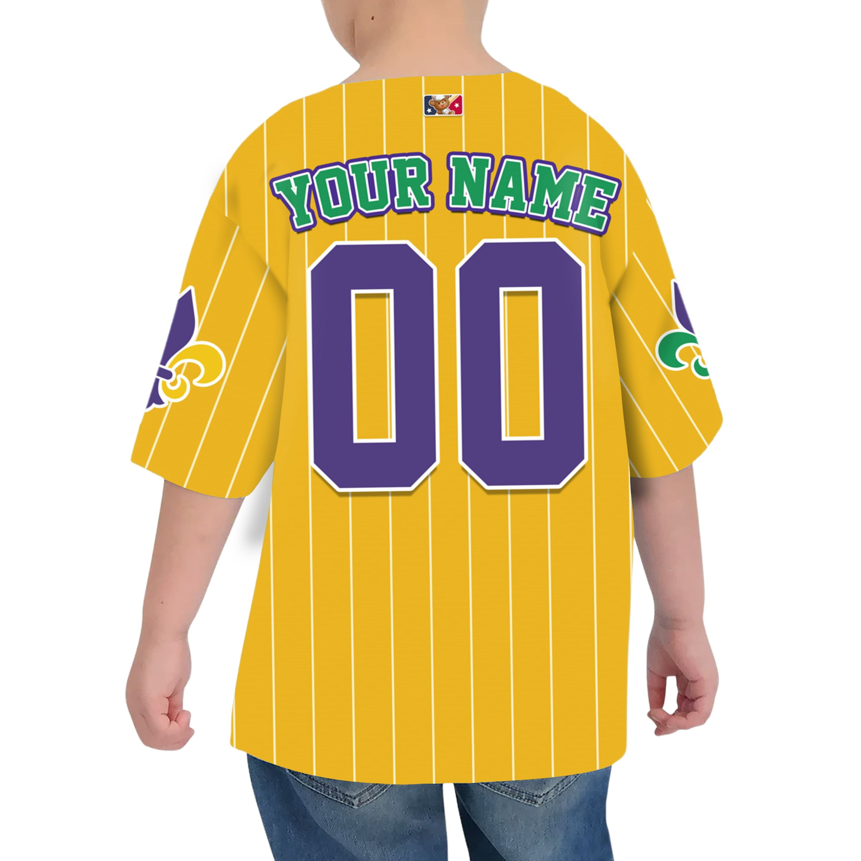 Custom Tkb40 Yellow Stripe Kid Baseball Jersey