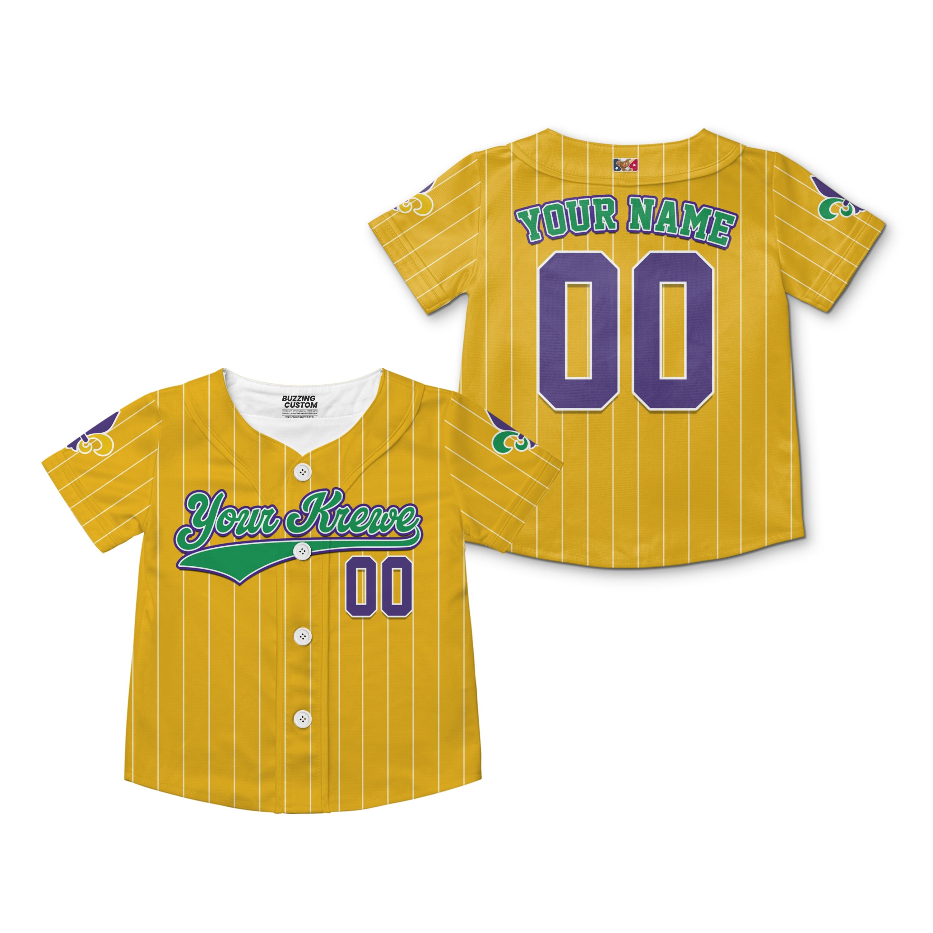 Custom Tkb40 Yellow Stripe Kid Baseball Jersey