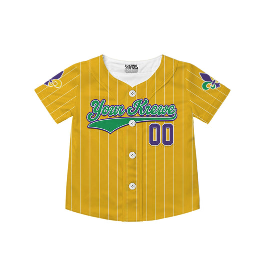 Custom Tkb40 Yellow Stripe Kid Baseball Jersey