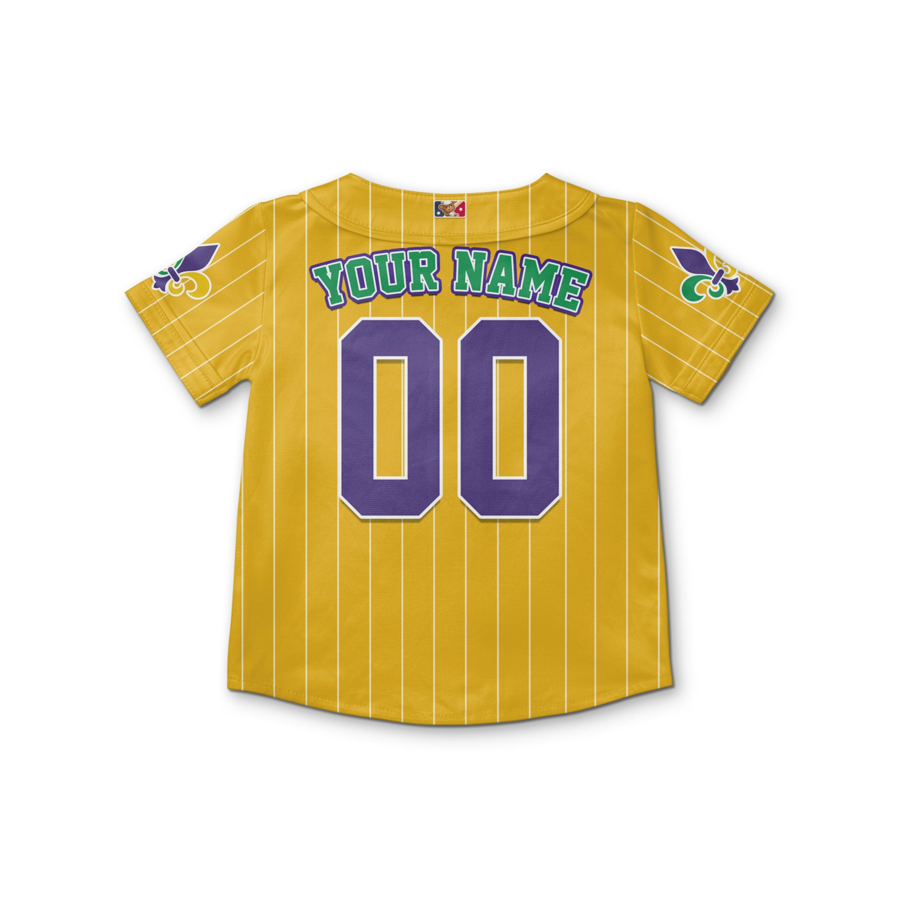 Custom Tkb40 Yellow Stripe Kid Baseball Jersey