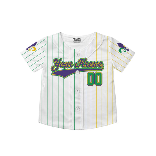 Custom Tkb40 White Stripe Kid Baseball Jersey