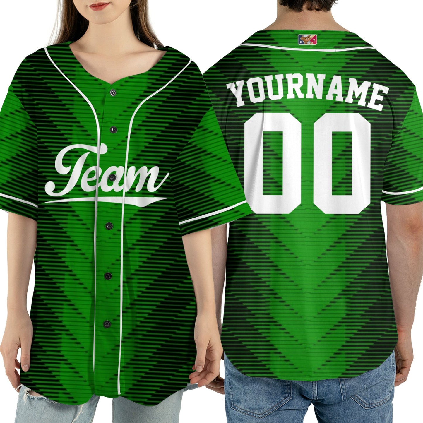 Custom Unisex Green Black St. Patrick's Day Baseball Jersey