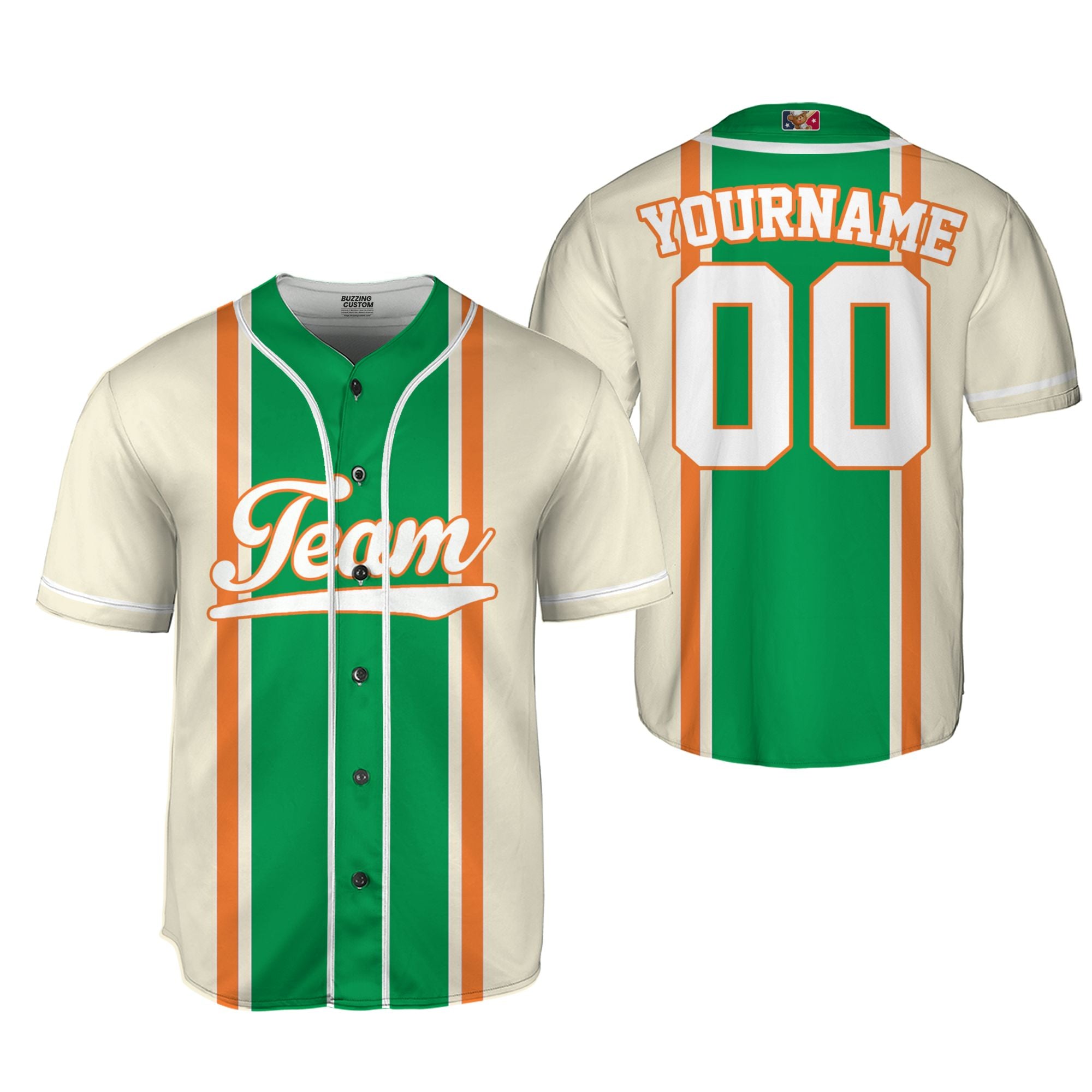 Custom Unisex White Green Orange St. Patrick&