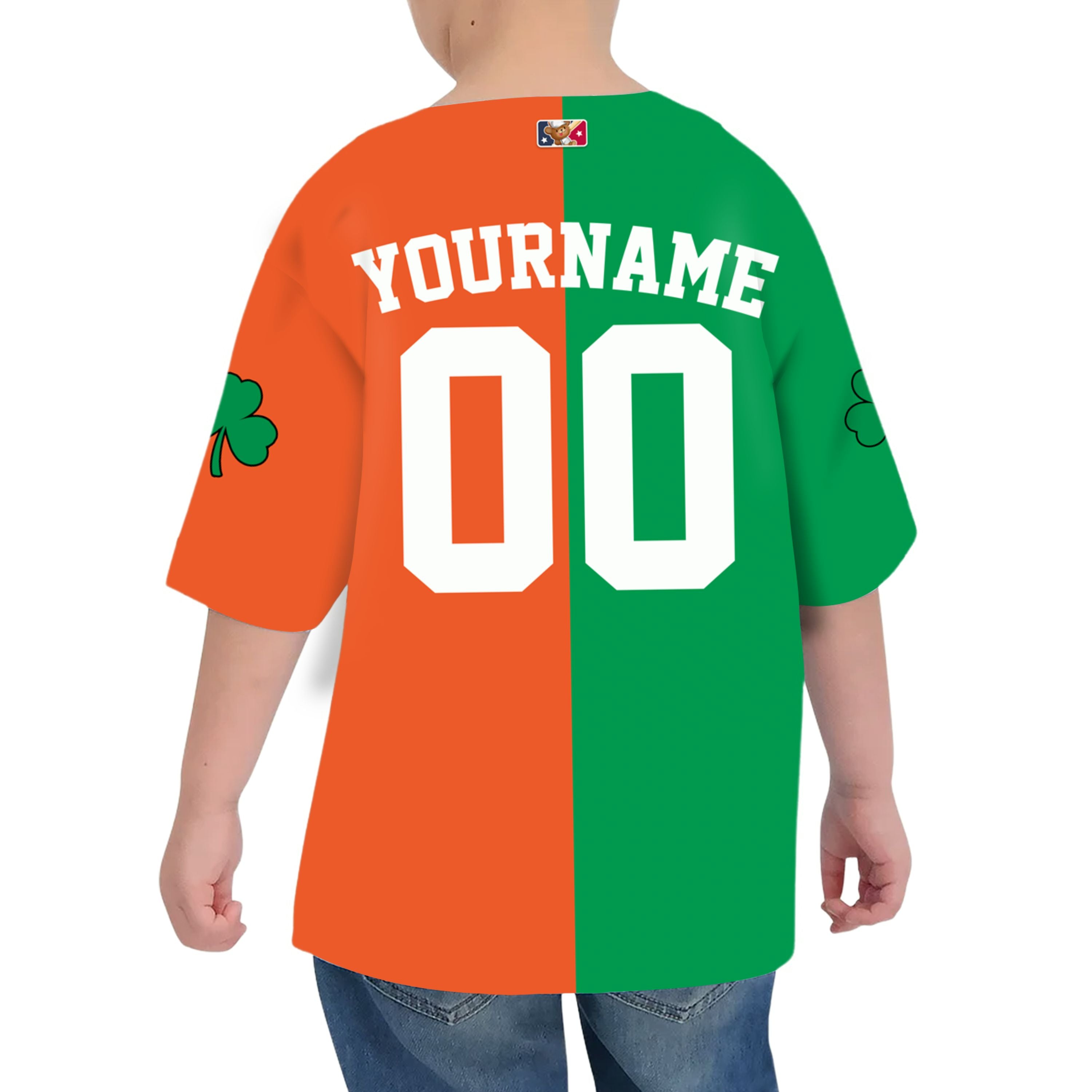 Custom Unisex Haft Green Orange St. Patrick&