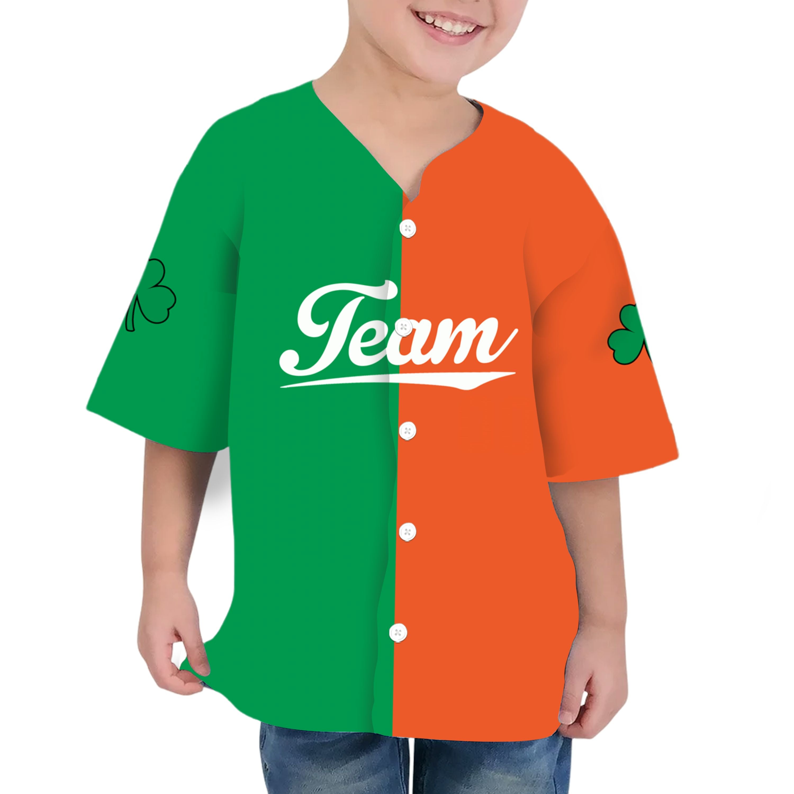 Custom Unisex Haft Green Orange St. Patrick&