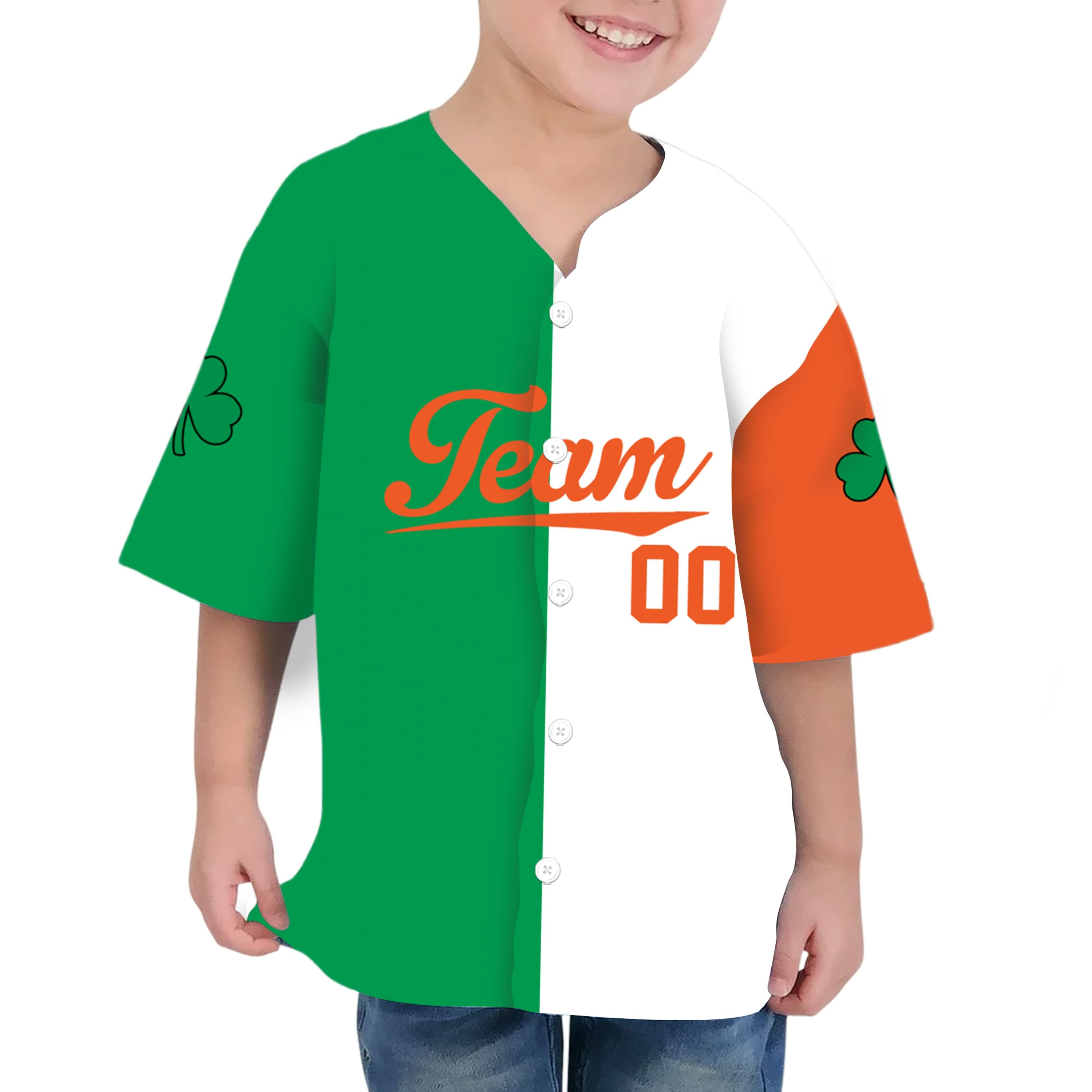 Custom Unisex Green Orange White St. Patrick&