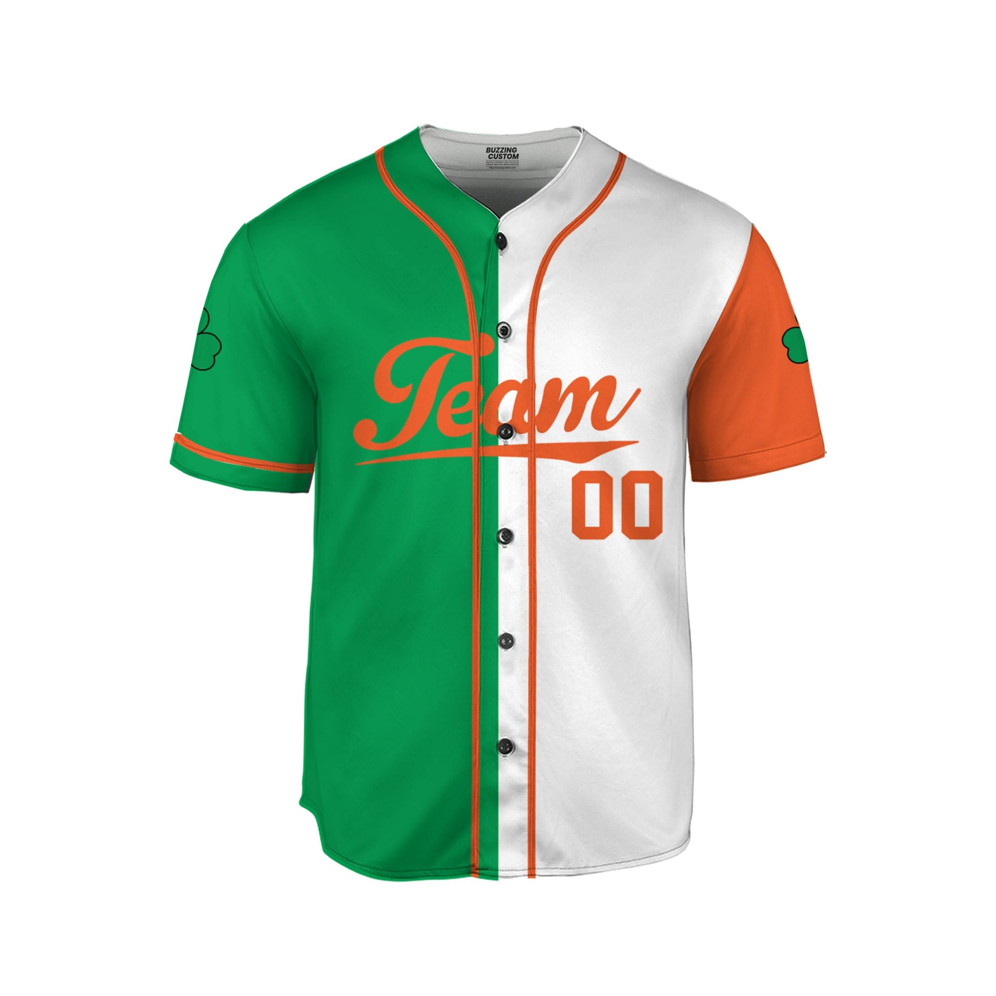 Custom Unisex Orange White Green St. Patrick&