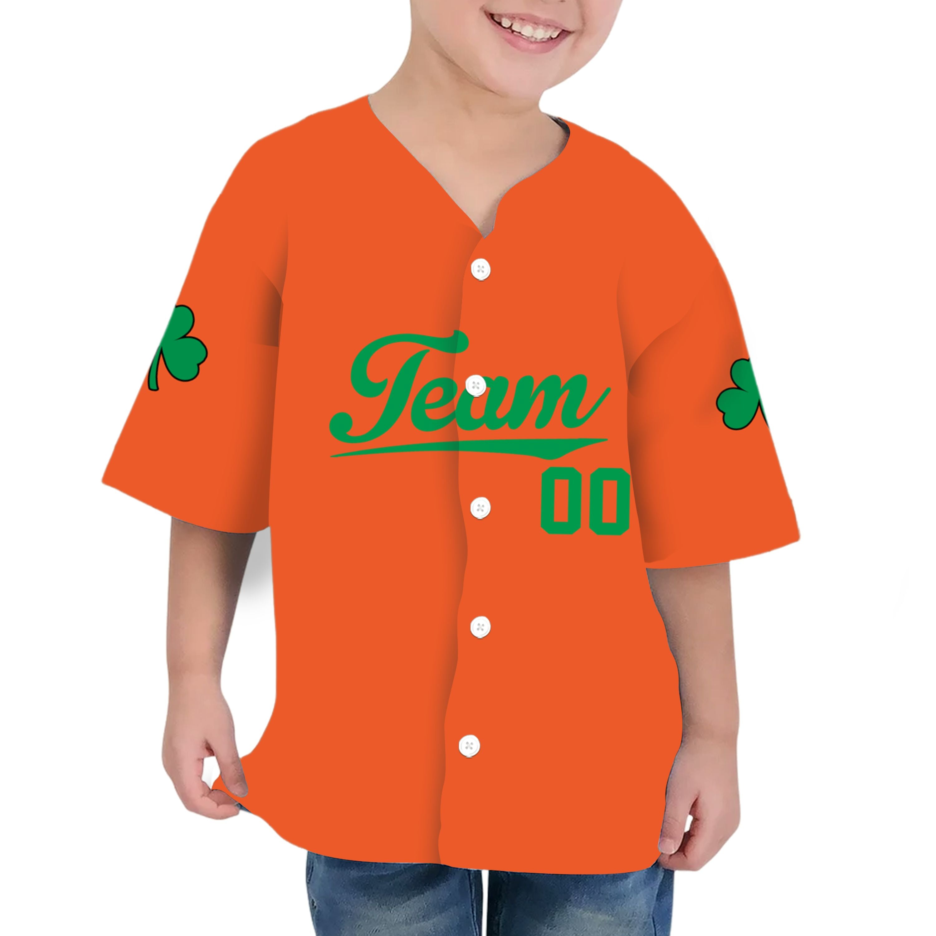 Custom Unisex Orange Green Text St. Patrick&