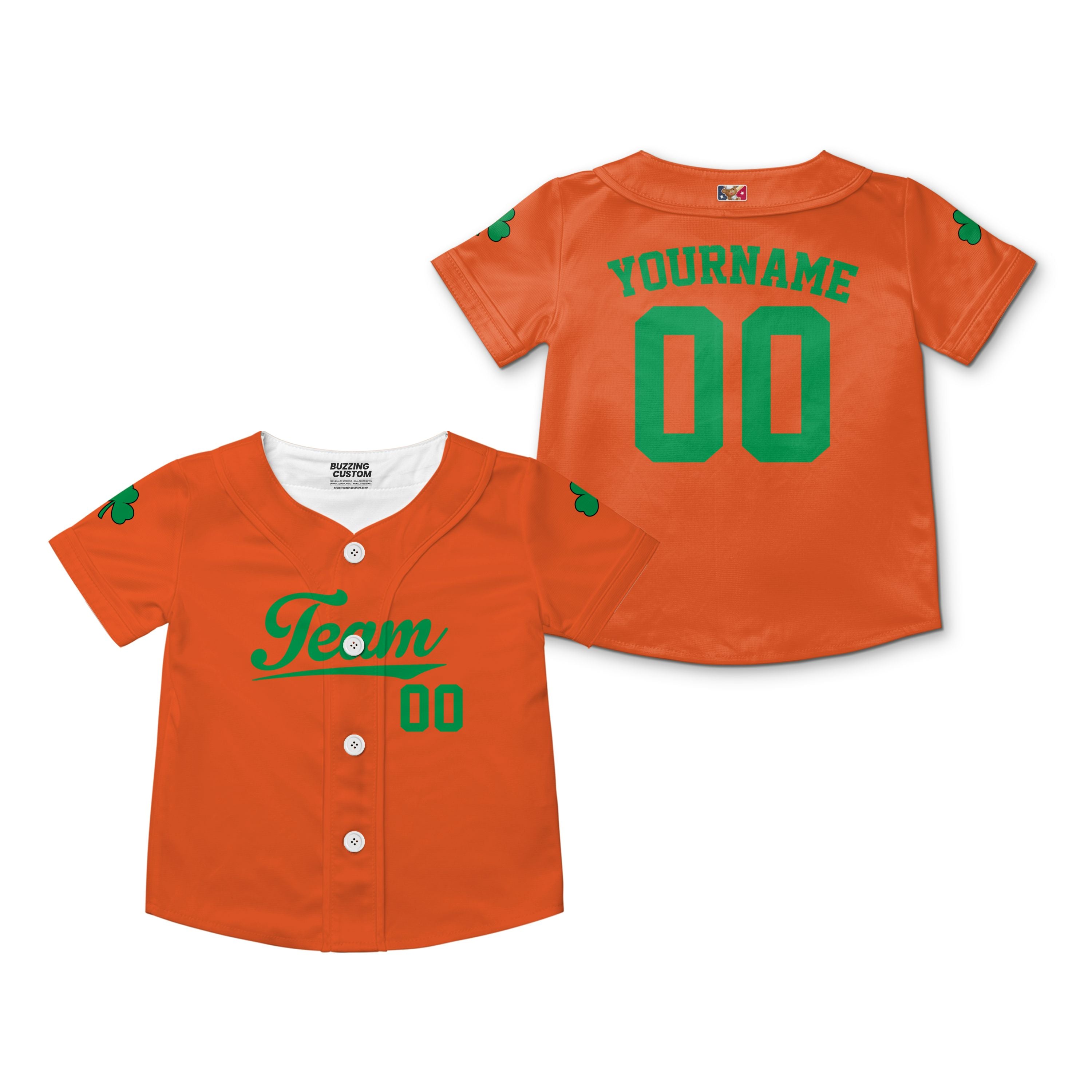 Custom Unisex Orange Green Text St. Patrick&