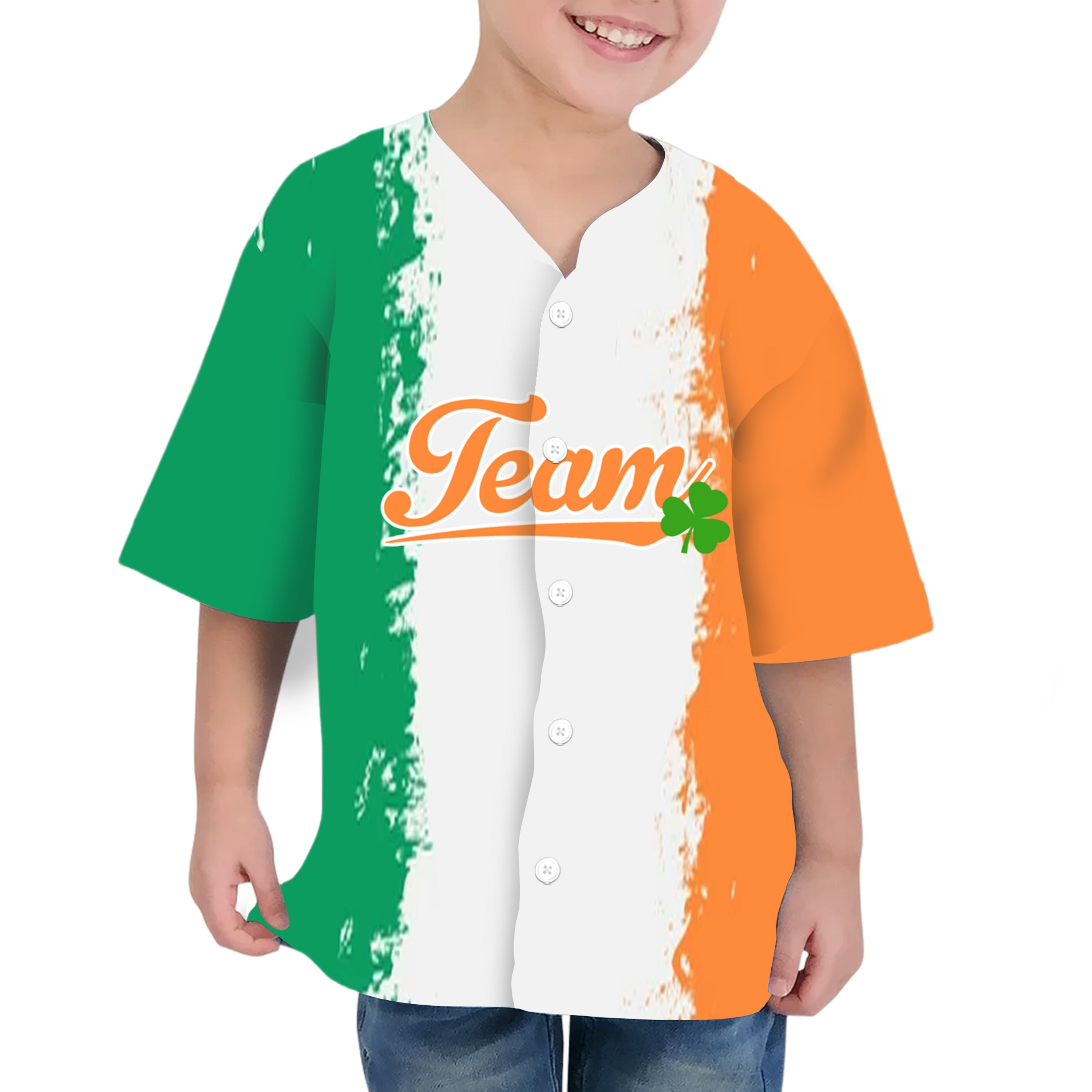 Custom Unisex Green Orange White St. Patrick&
