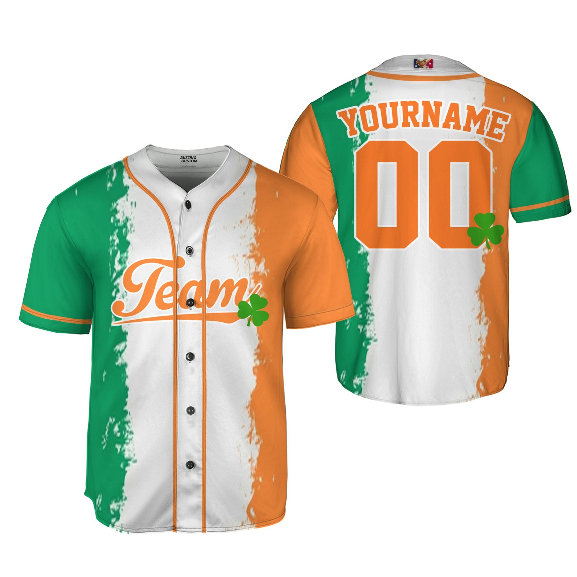 Custom Unisex Orange Green White St. Patrick&