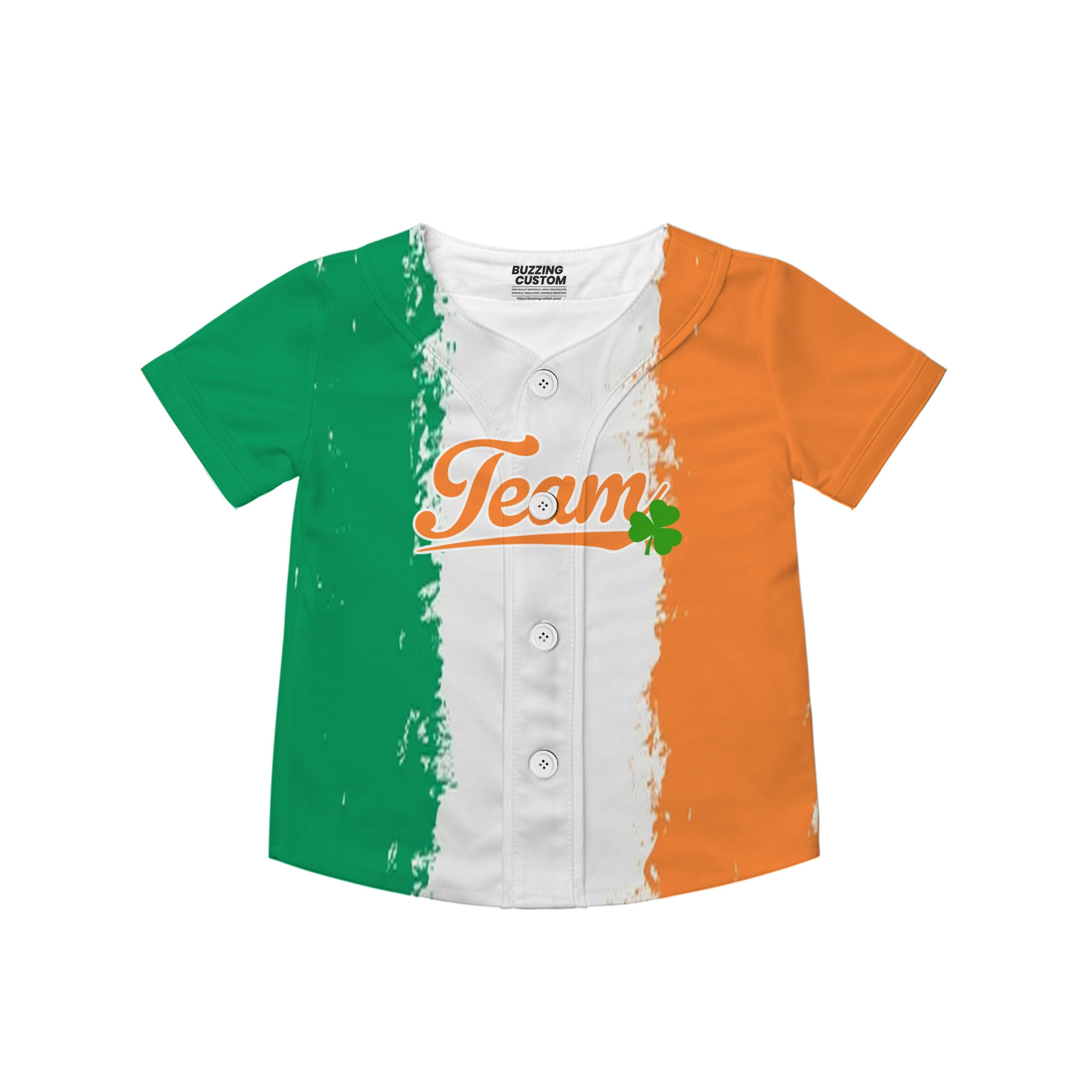 Custom Unisex Green Orange White St. Patrick&