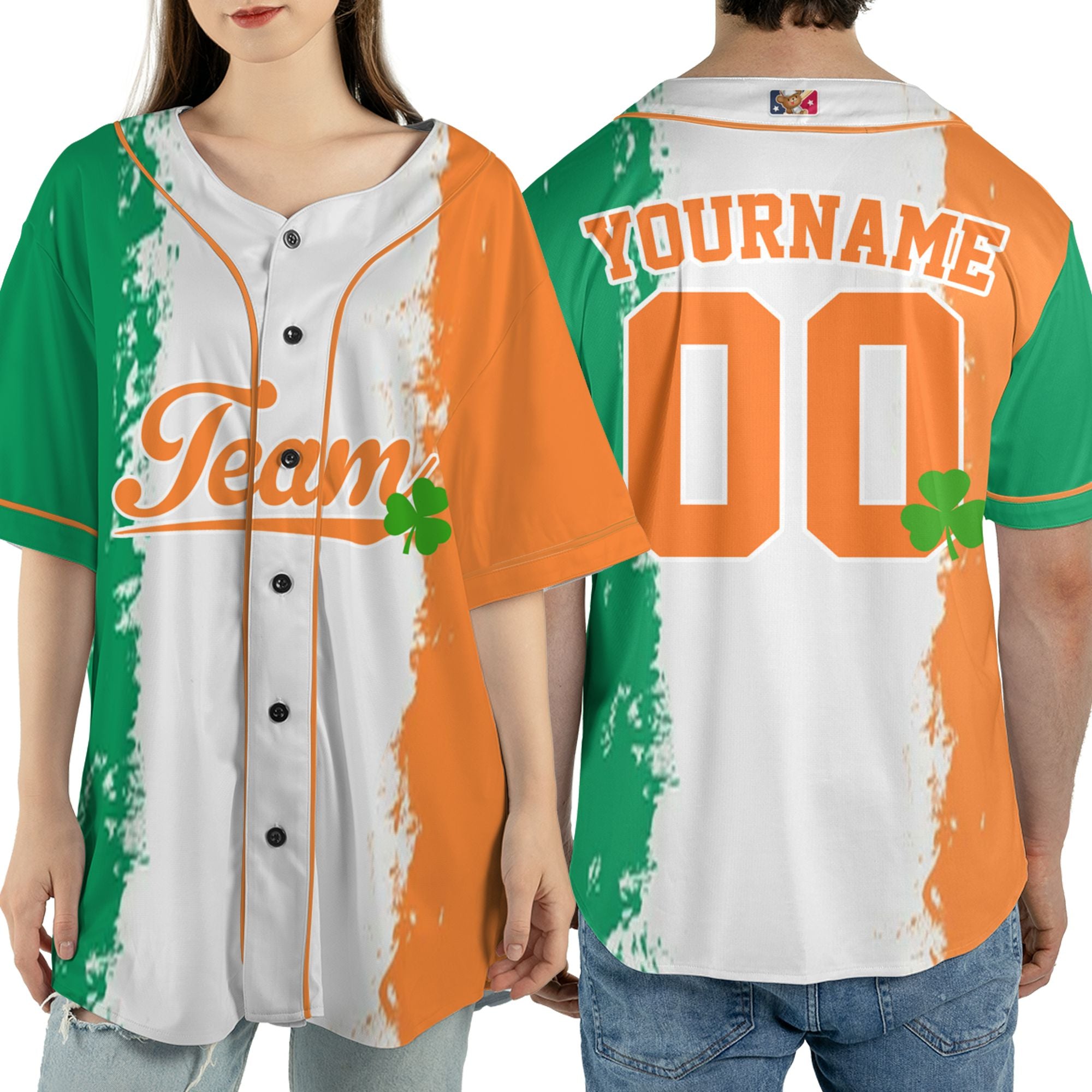 Custom Unisex Orange Green White St. Patrick&