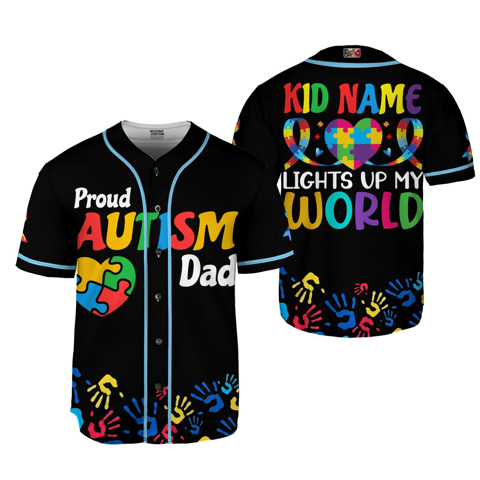 Custom Austism Dad Black Baseball Jersey Custom Motivational Gift For Him And Her TKB68