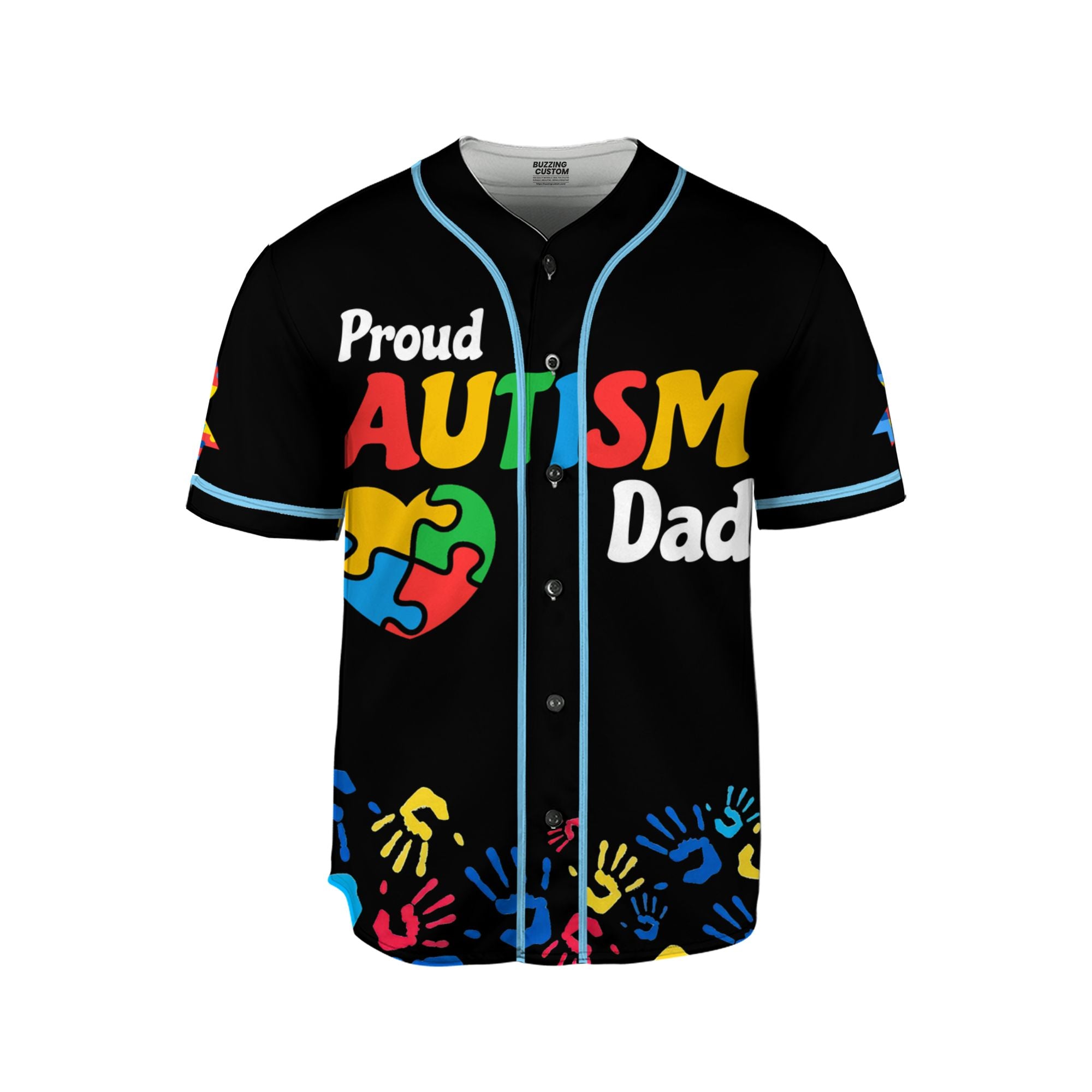 Custom Austism Dad Black Baseball Jersey Custom Motivational Gift For Him And Her TKB68