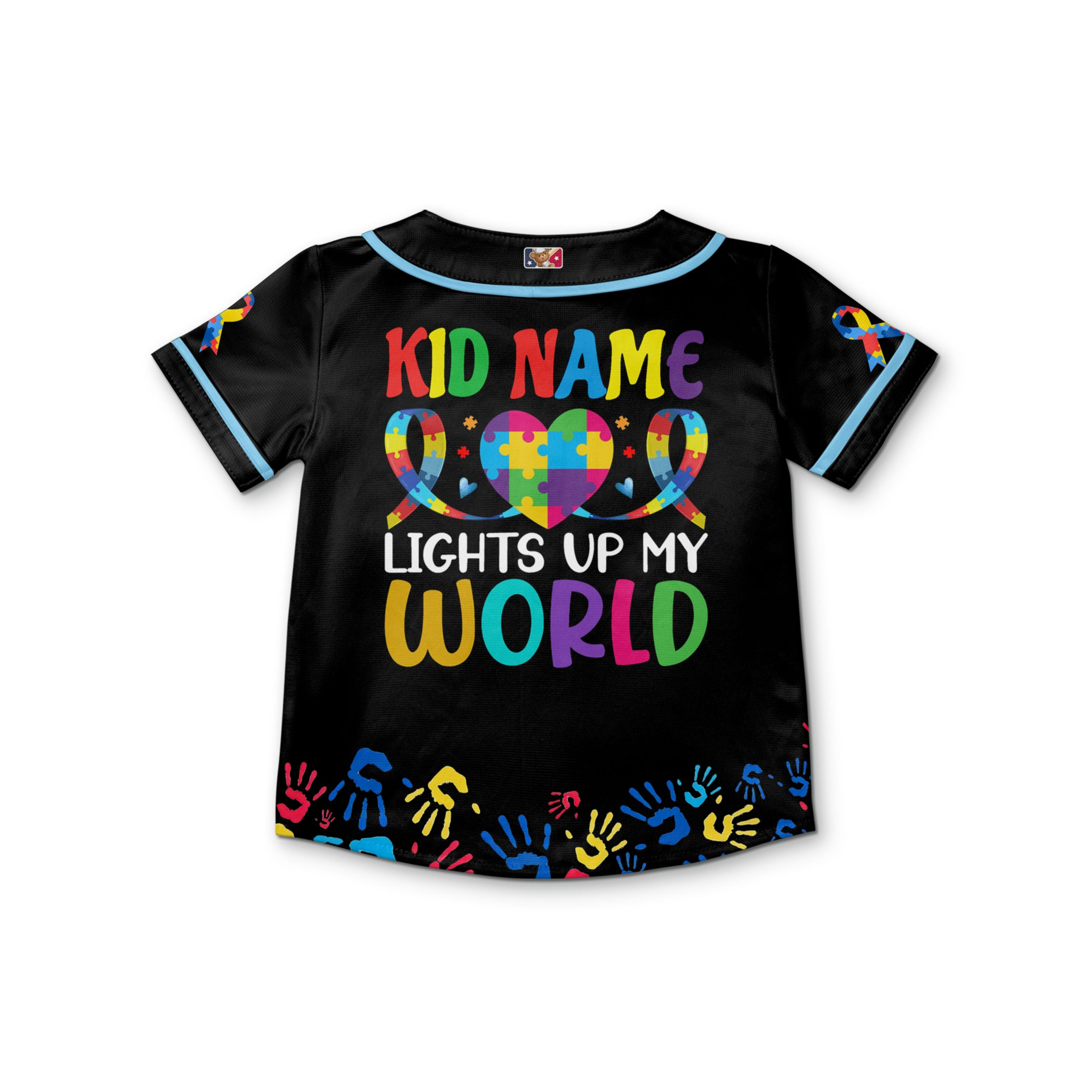 Custom Kid Austism Mom Black Baseball Jersey Autism Awareness Gift For Him And Her TKB68