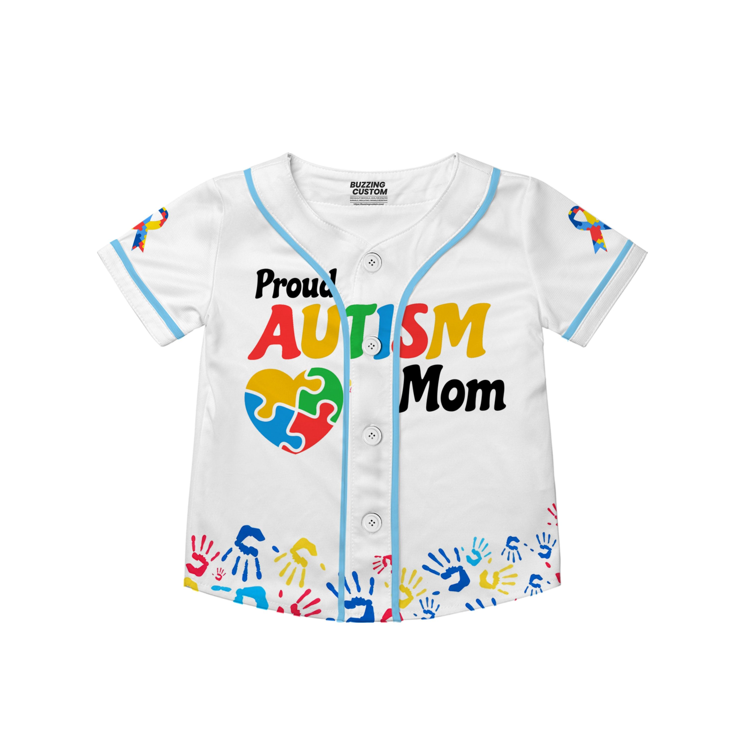 Custom Kid Mom White Baseball Jersey Autism Awareness Gift For Him And Her TKB68