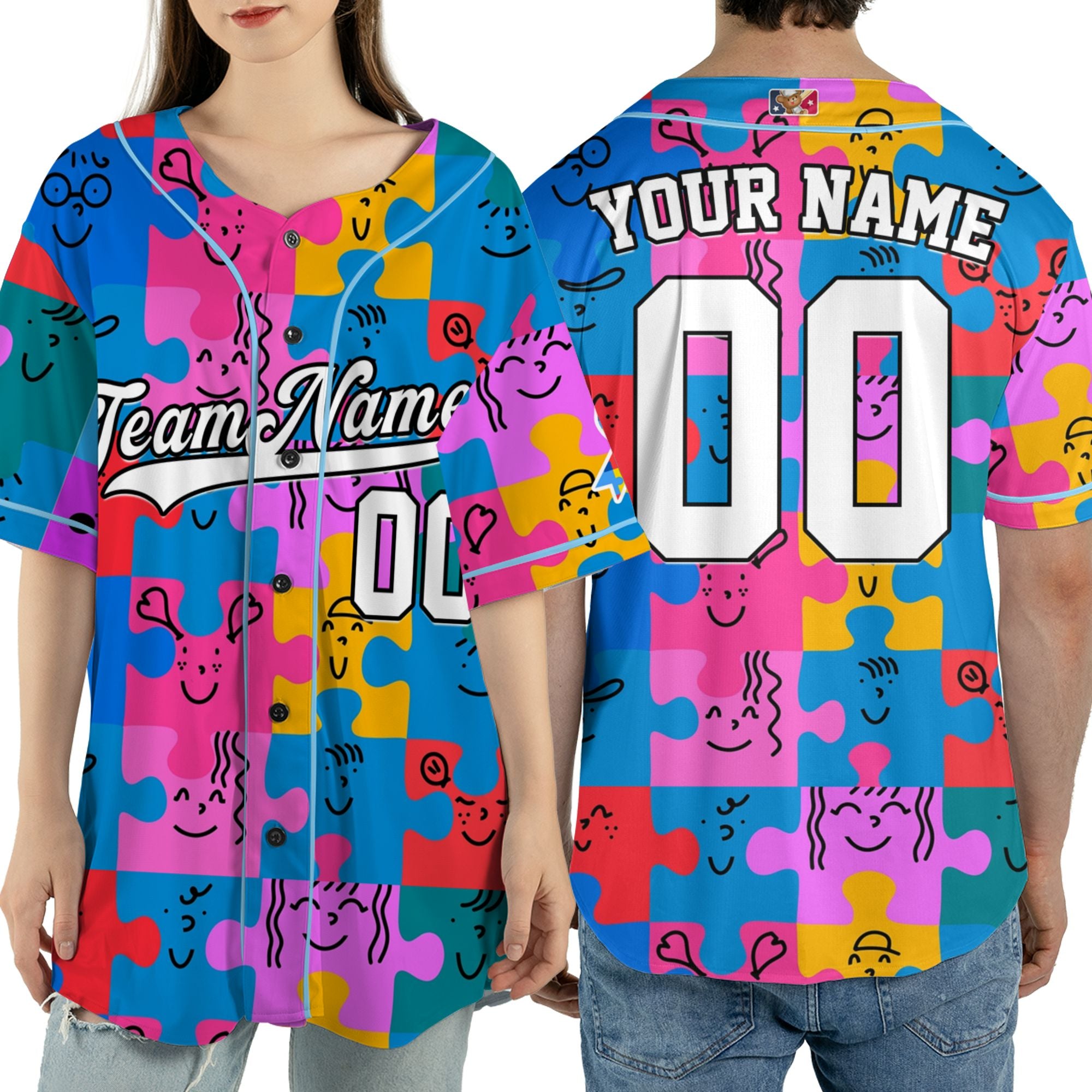 Custom Jigsaw Autism Baseball Jersey Custom Motivational Gift For Him And Her TKb67