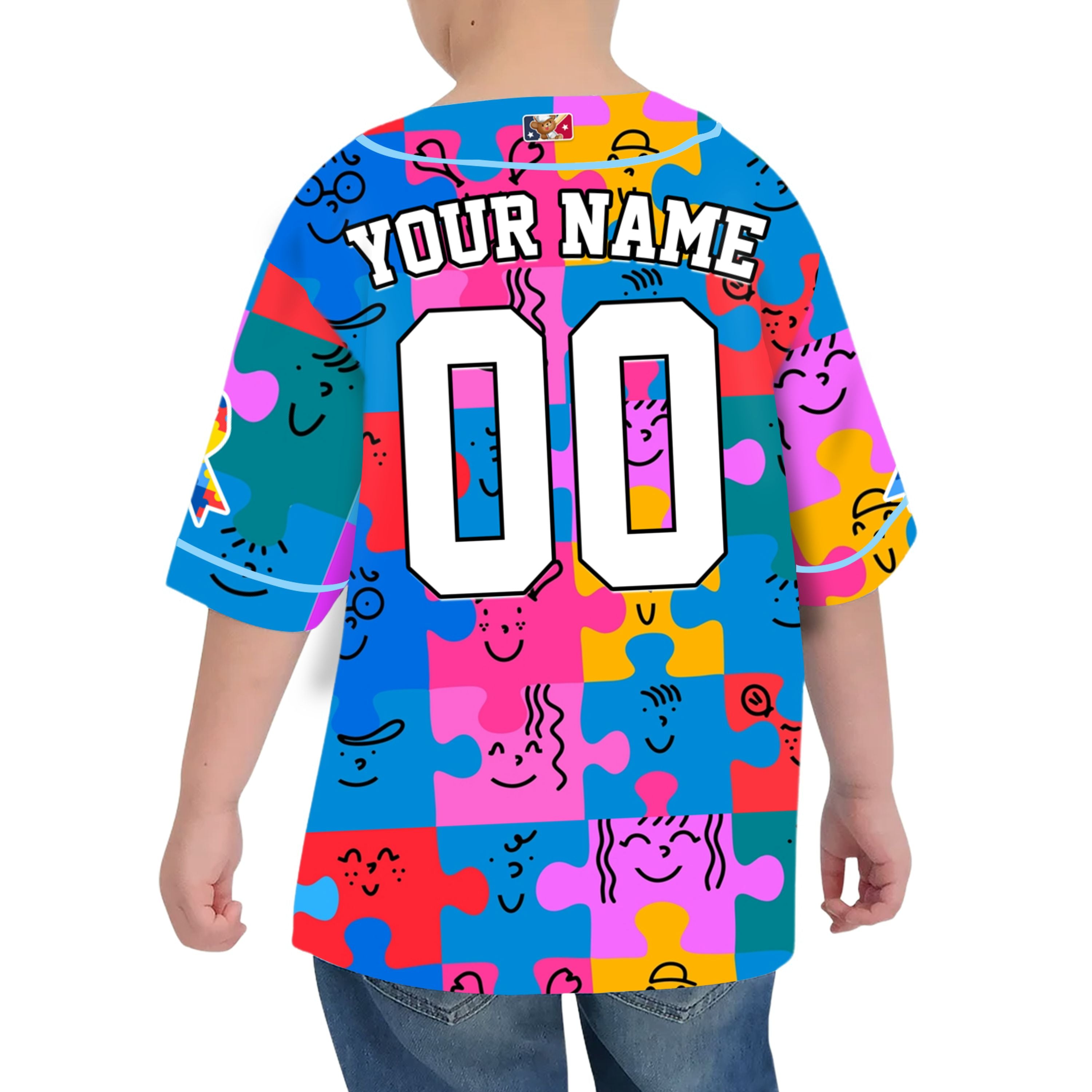Custom Kid Jigsaw Autism Baseball Jersey Autism Awareness Gift For Him And Her TKb67