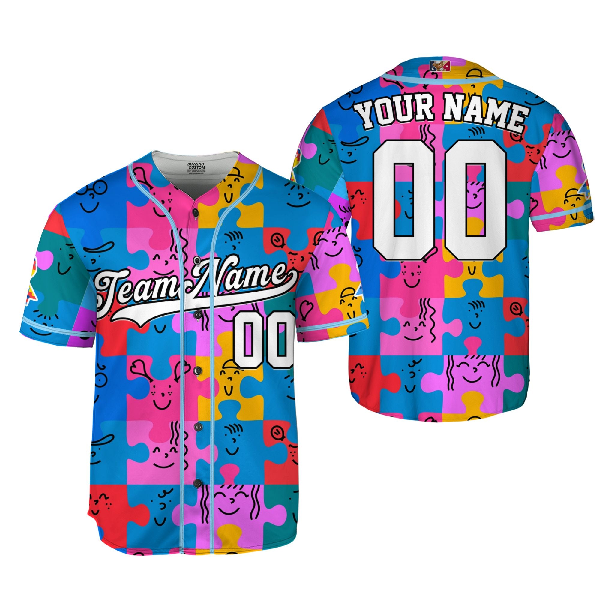 Custom Jigsaw Autism Baseball Jersey Custom Motivational Gift For Him And Her TKb67